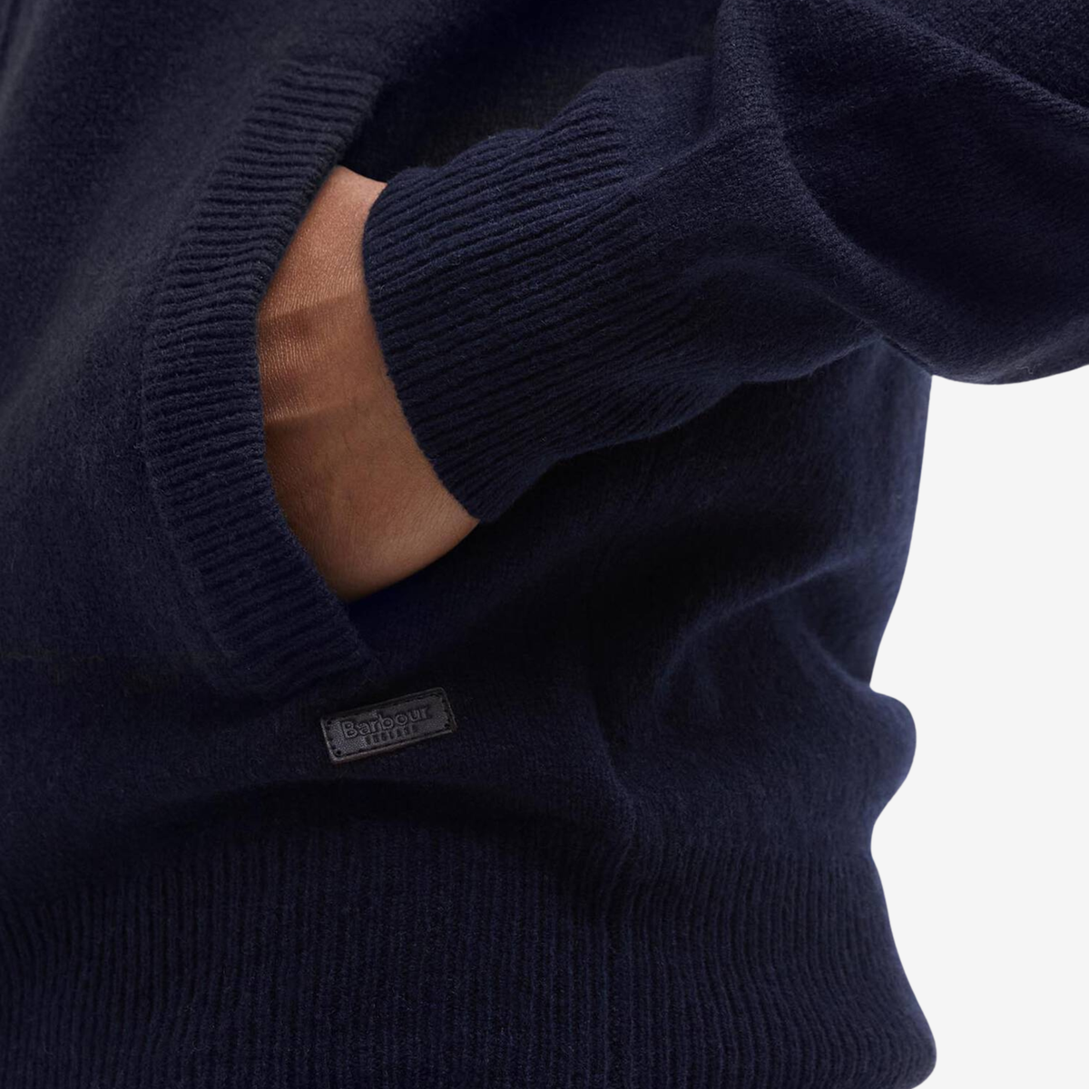 BARBOUR - Essential Elbow Patch Zip Cardigan