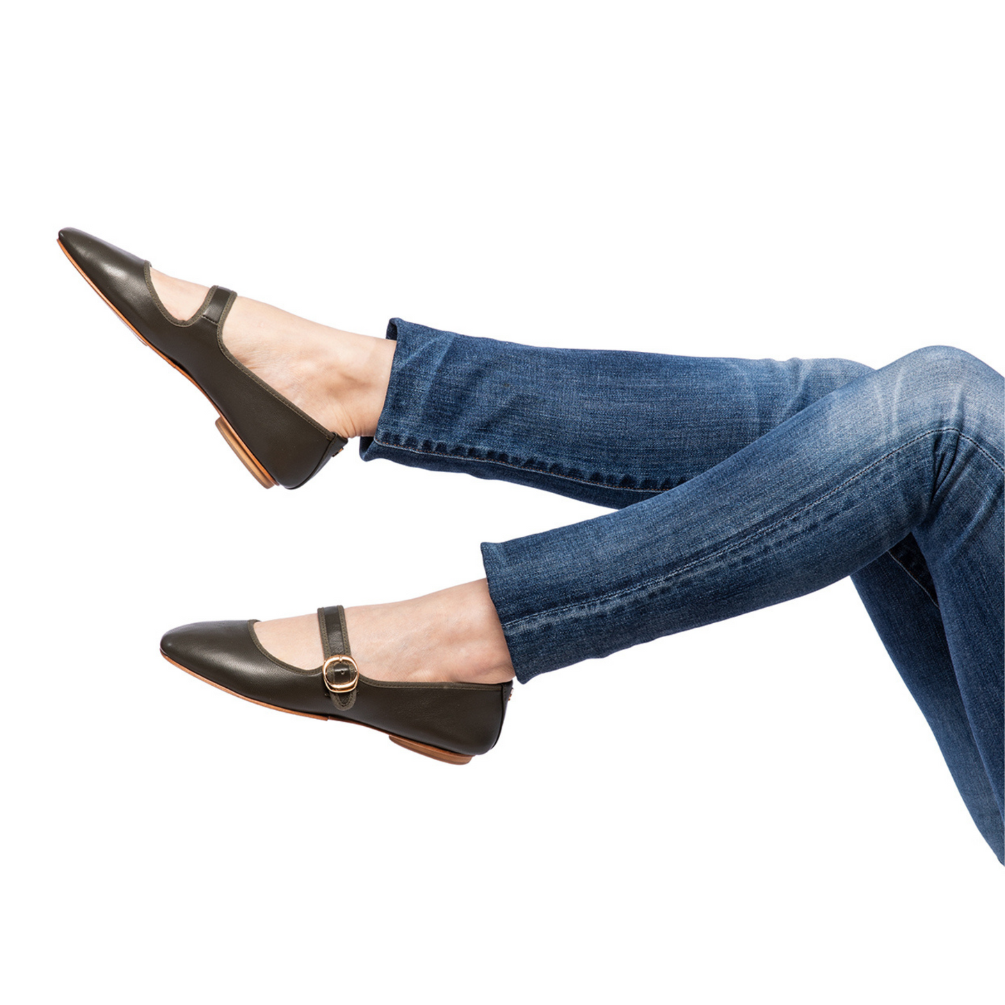 BAGLLERINA PARIS - Zoe 1cm Foldable Ballerinas ( olive)