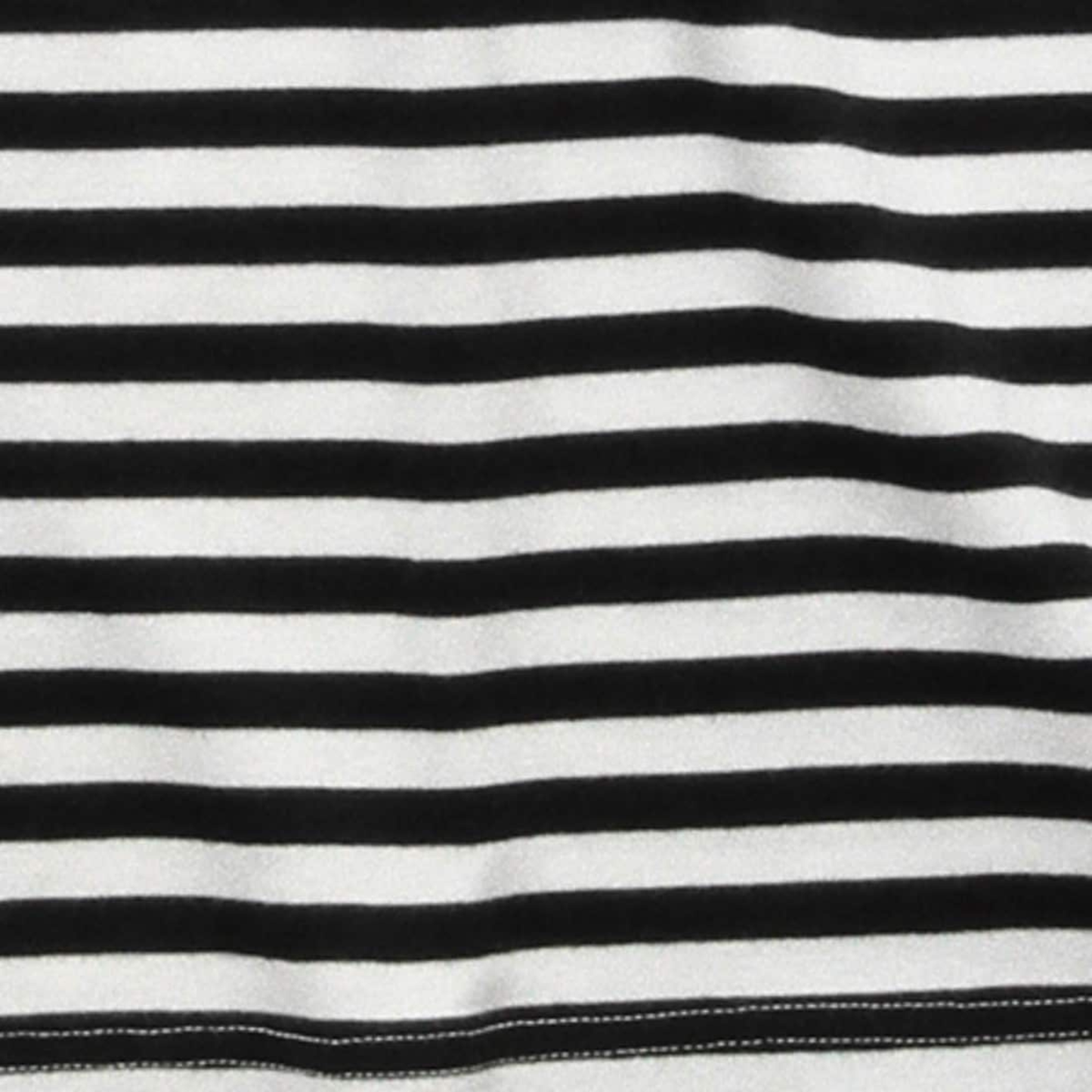 BEAMS BOY - W' L\S Rib Knitted 1cm Stripe T-Shirt