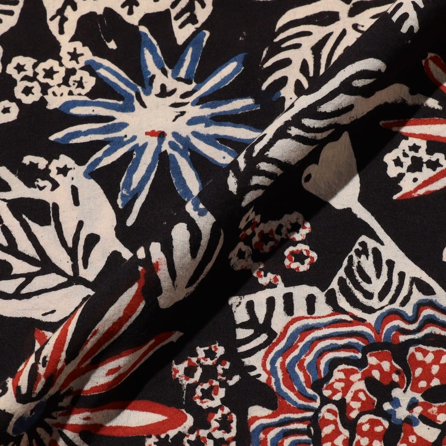 BEAMS+ - Open Collar Block Print Shirt