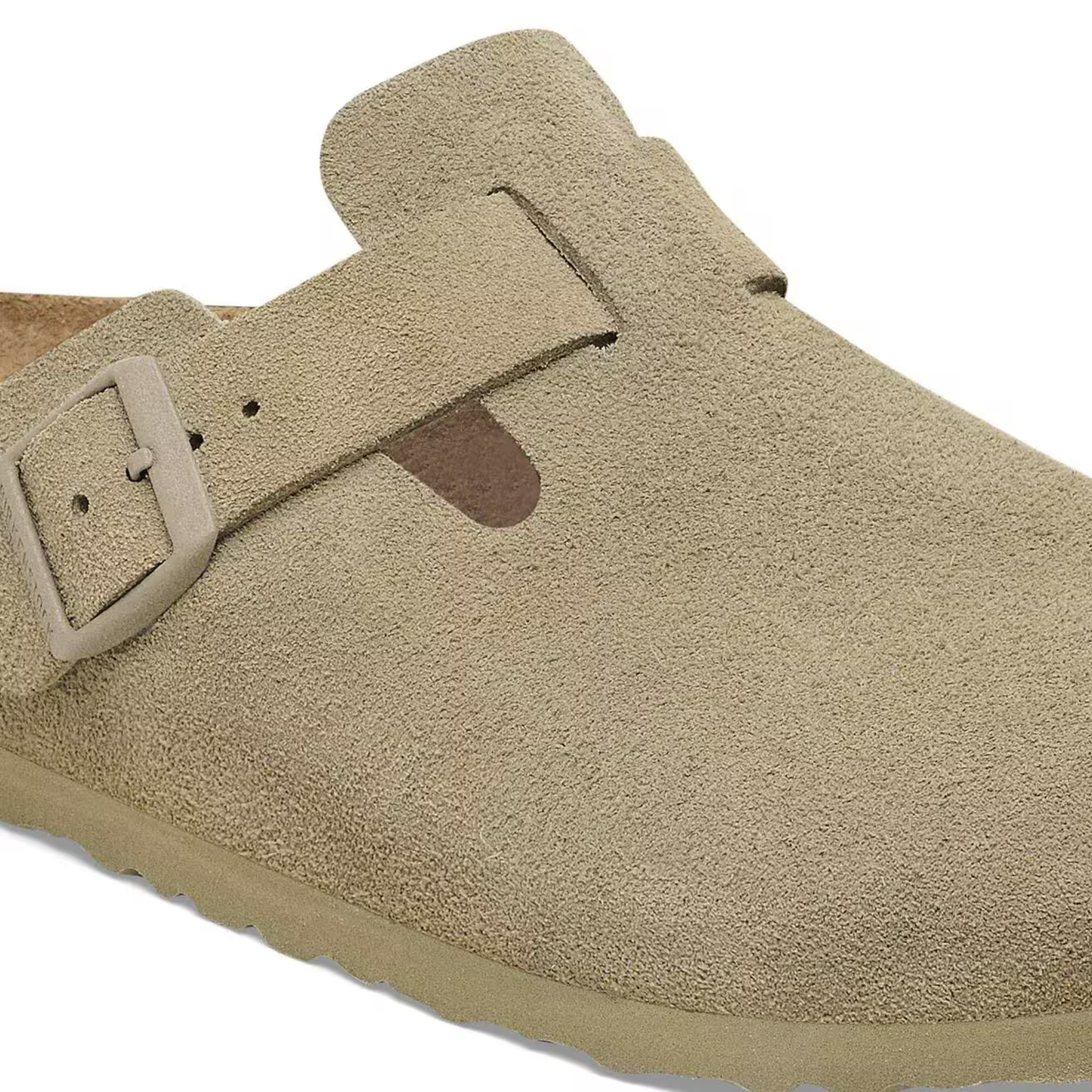 BIRKENSTOCK - Boston Suede Leather Faded Khaki
