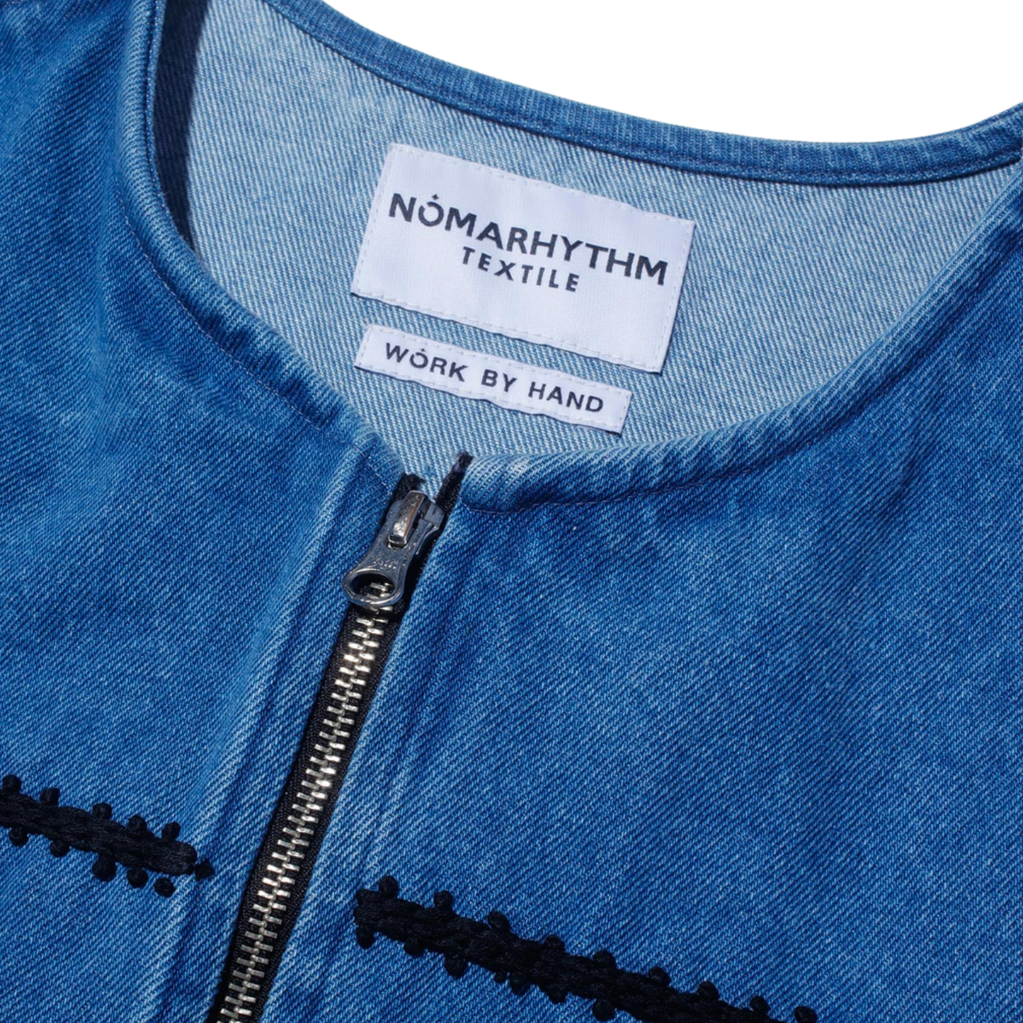 NOMARHYTHM - Trim Embroidery Denim Vest