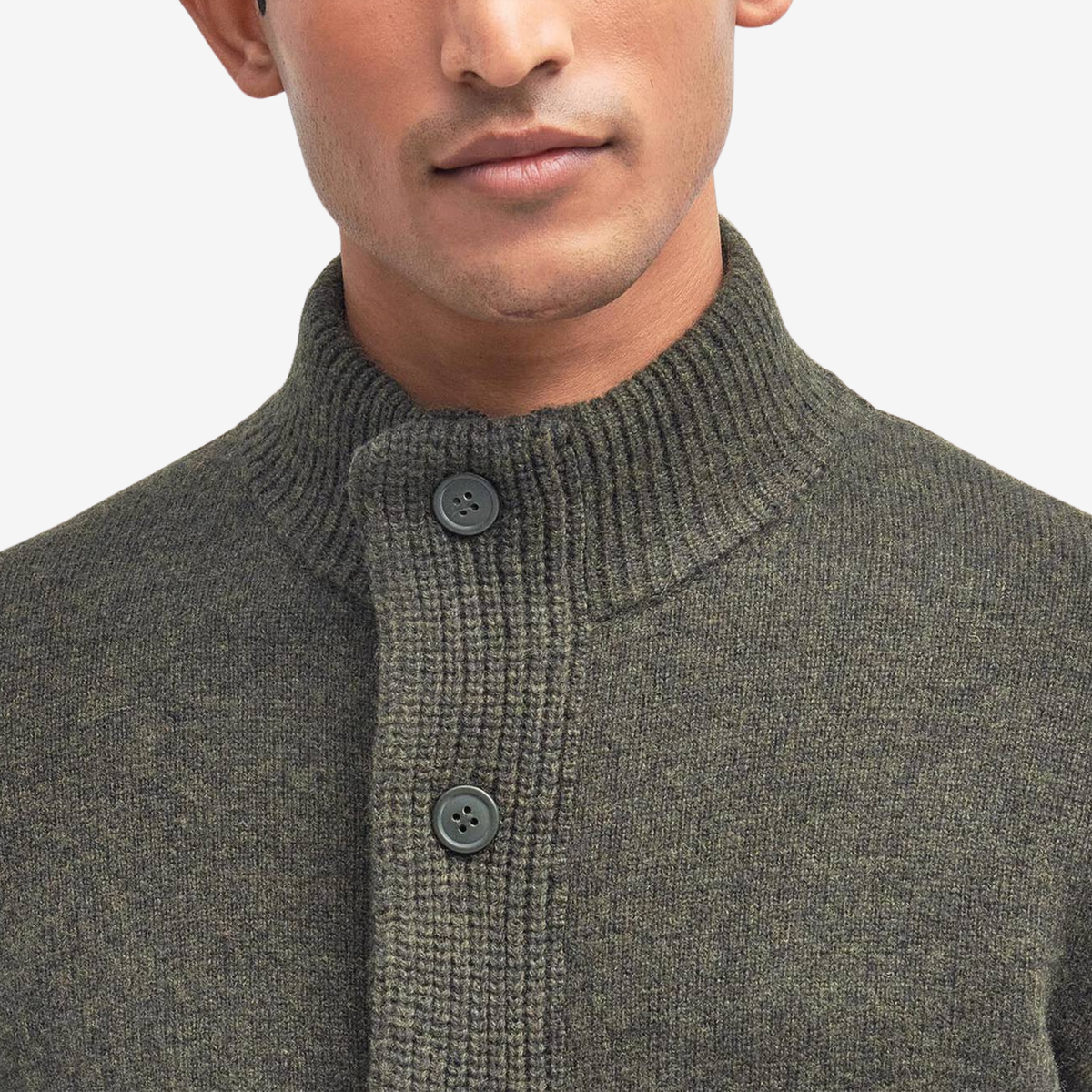 BARBOUR - Essential Elbow Patch Zip Cardigan
