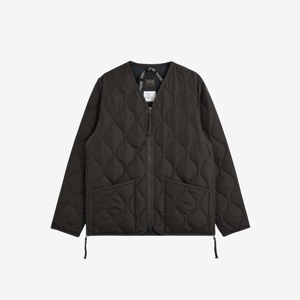 TAION - Military Zip V Neck Down Jacket (Hard Shell)