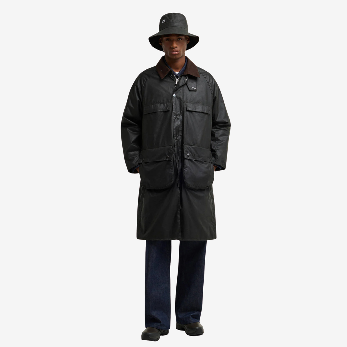 BARBOUR x A.P.C. - Sugarlump Bedale Long Wax Jacket