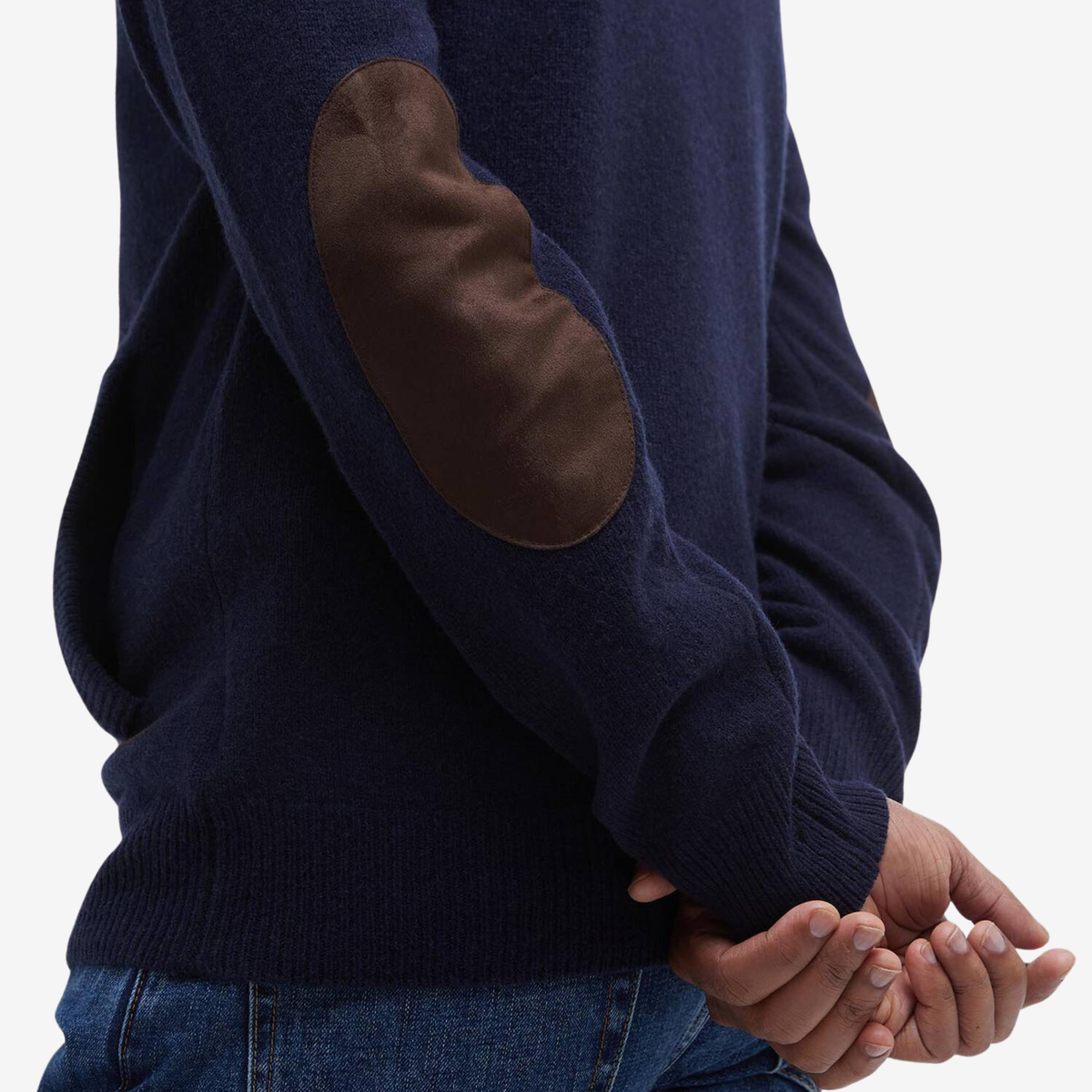 BARBOUR - Essential Elbow Patch Zip Cardigan