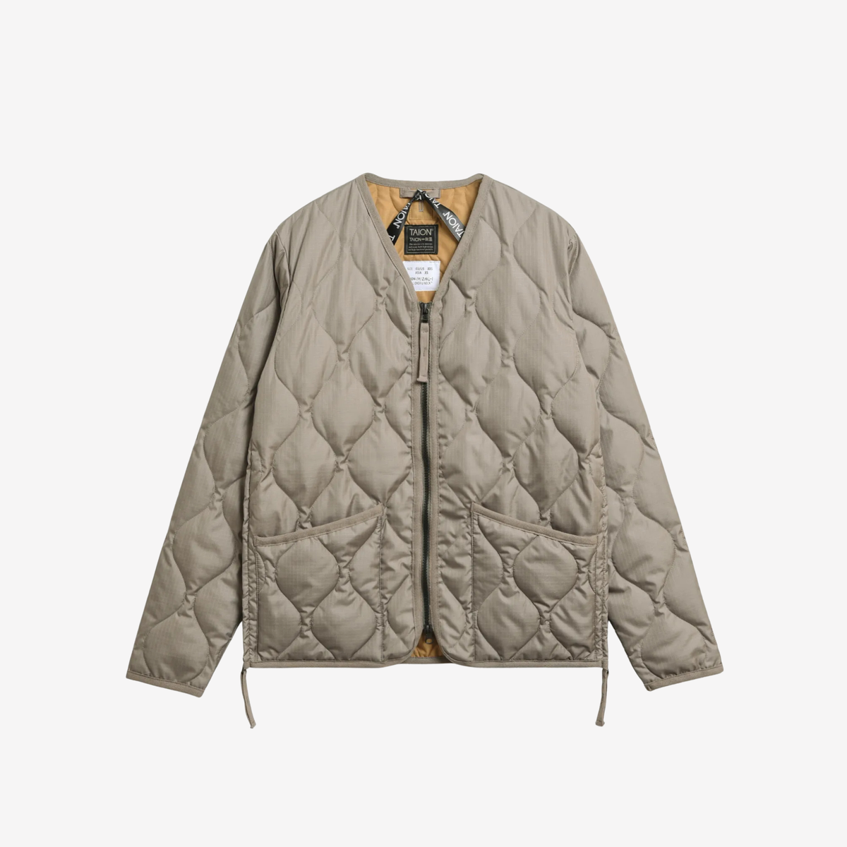 TAION - Military Zip V Neck Down Jacket (Hard Shell)