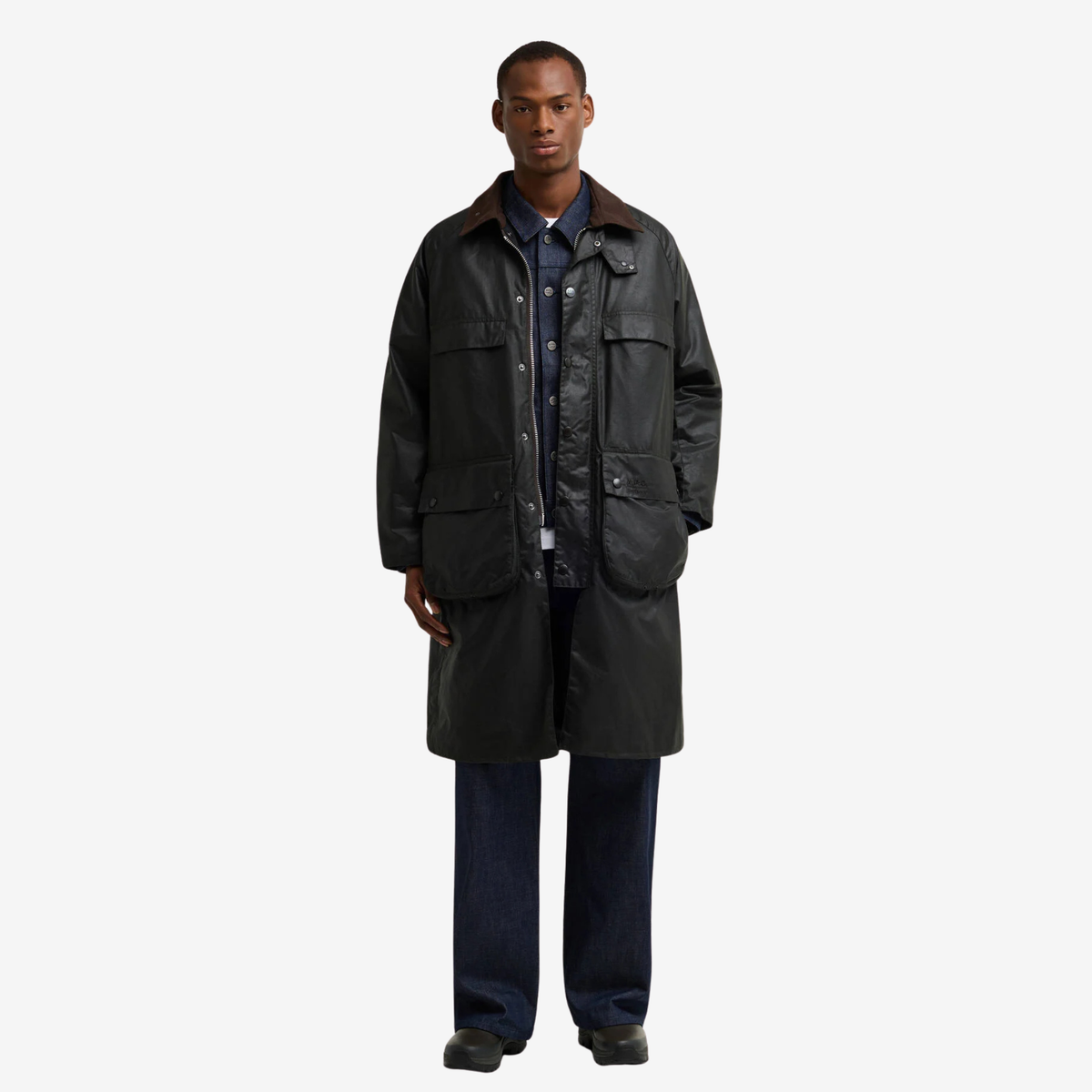 BARBOUR x A.P.C. - Sugarlump Bedale Long Wax Jacket