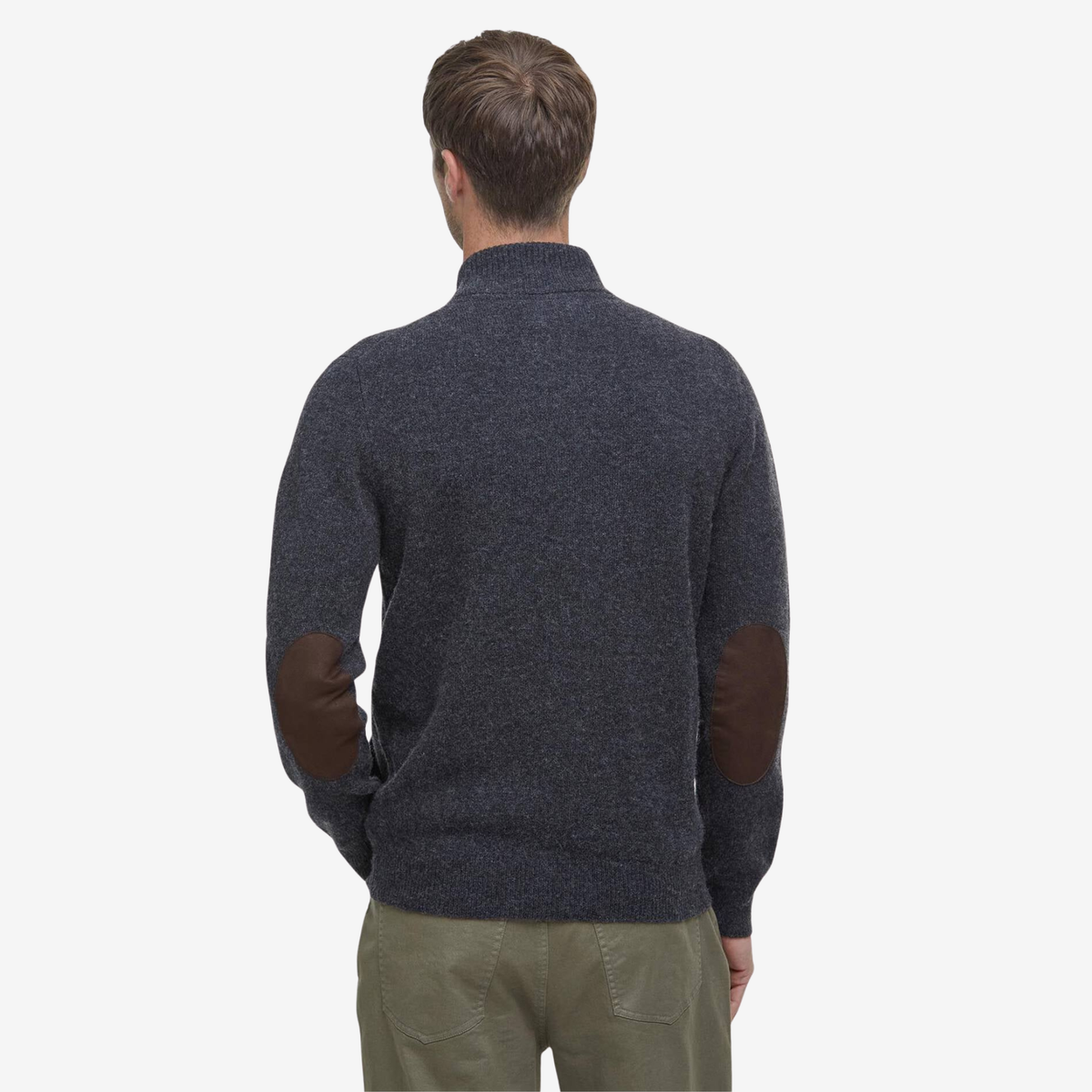 BARBOUR - Essential Elbow Patch Zip Cardigan