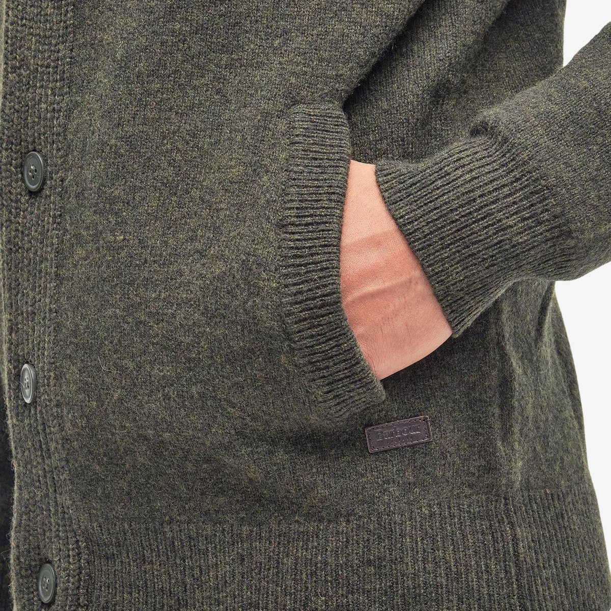 BARBOUR - Essential Elbow Patch Zip Cardigan
