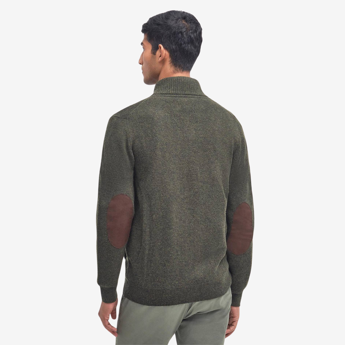 BARBOUR - Essential Elbow Patch Zip Cardigan