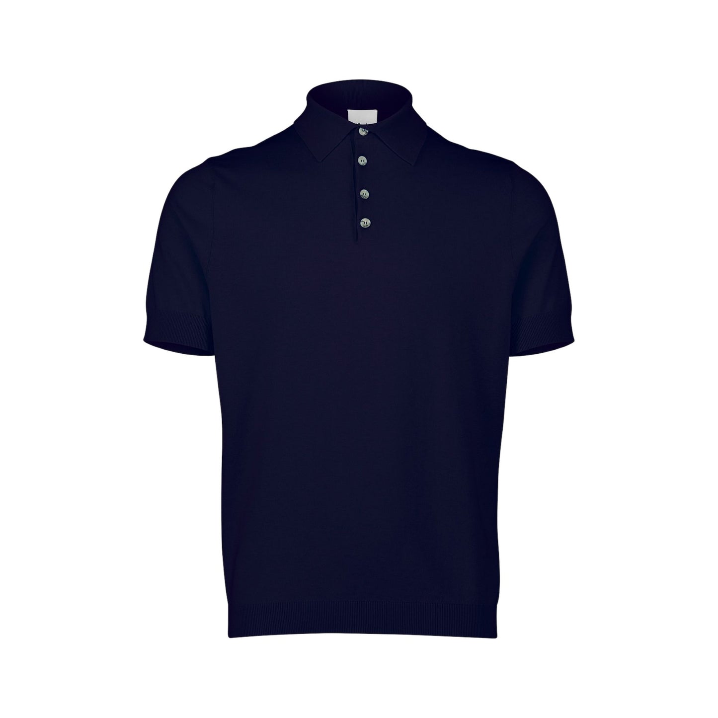 ALLUDE - Flat Knit Polo Sweater Navy