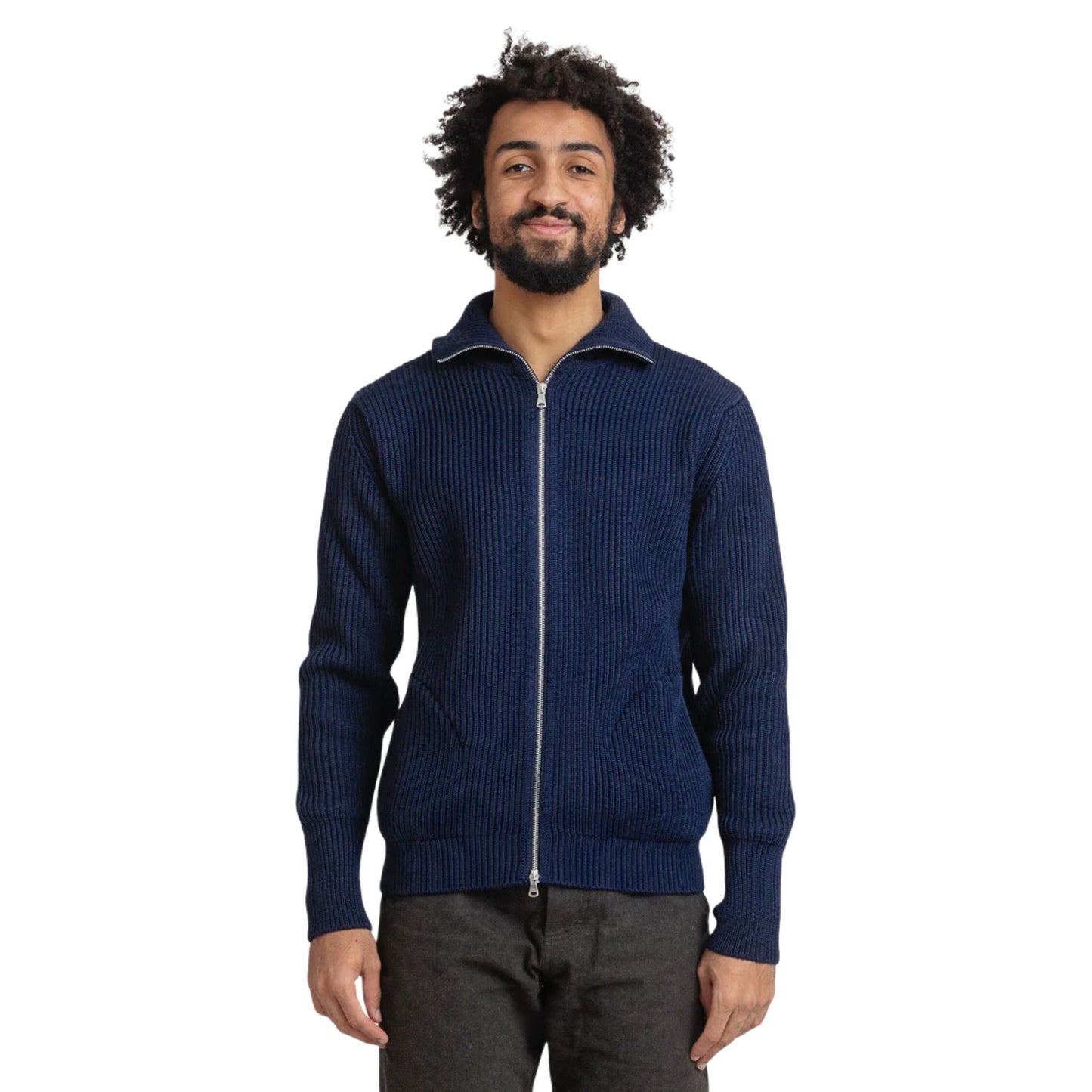 ANDERSEN ANDERSEN - Navy Full Zip Pockets Navy Blue