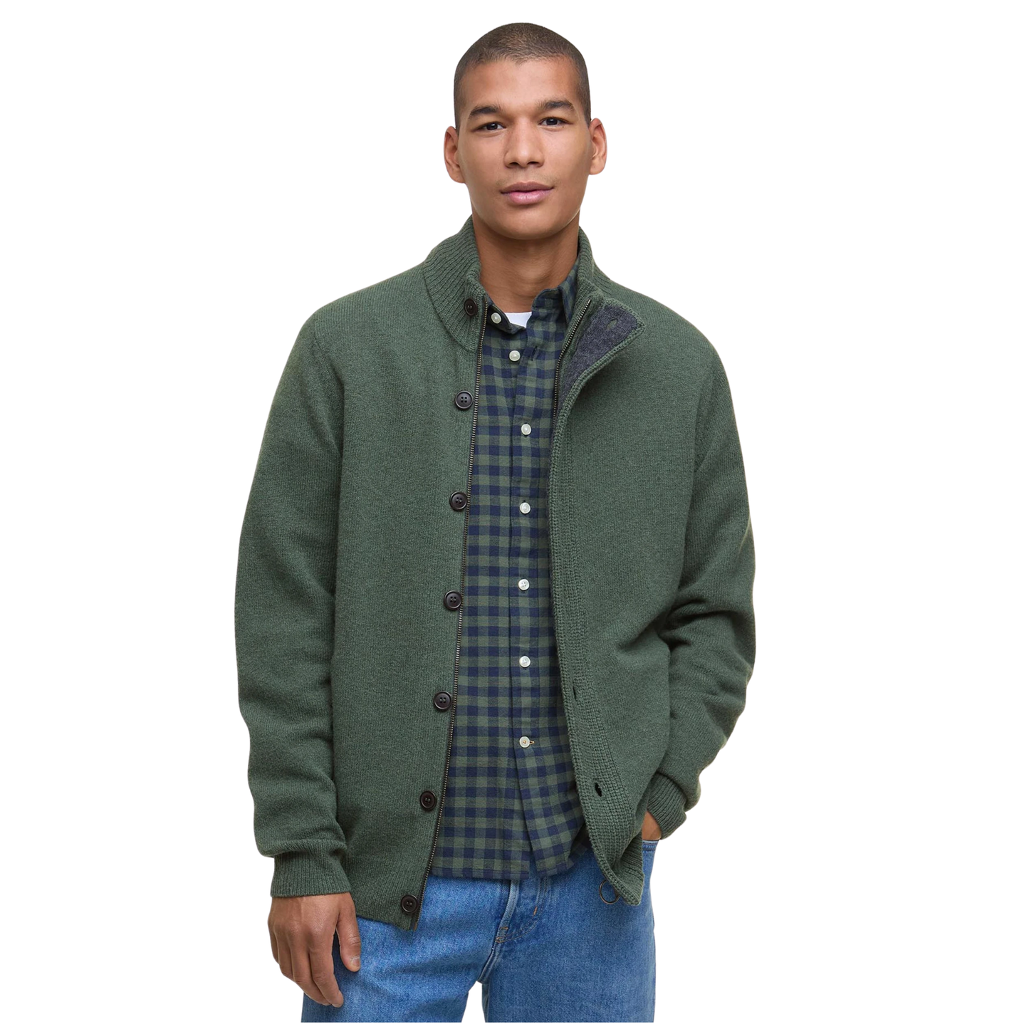 BARBOUR - Essential Patch Zip Through Knit
