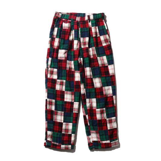 BEAMS+ - 2 Pleats Relax Indian Flannel Patchwork Pant