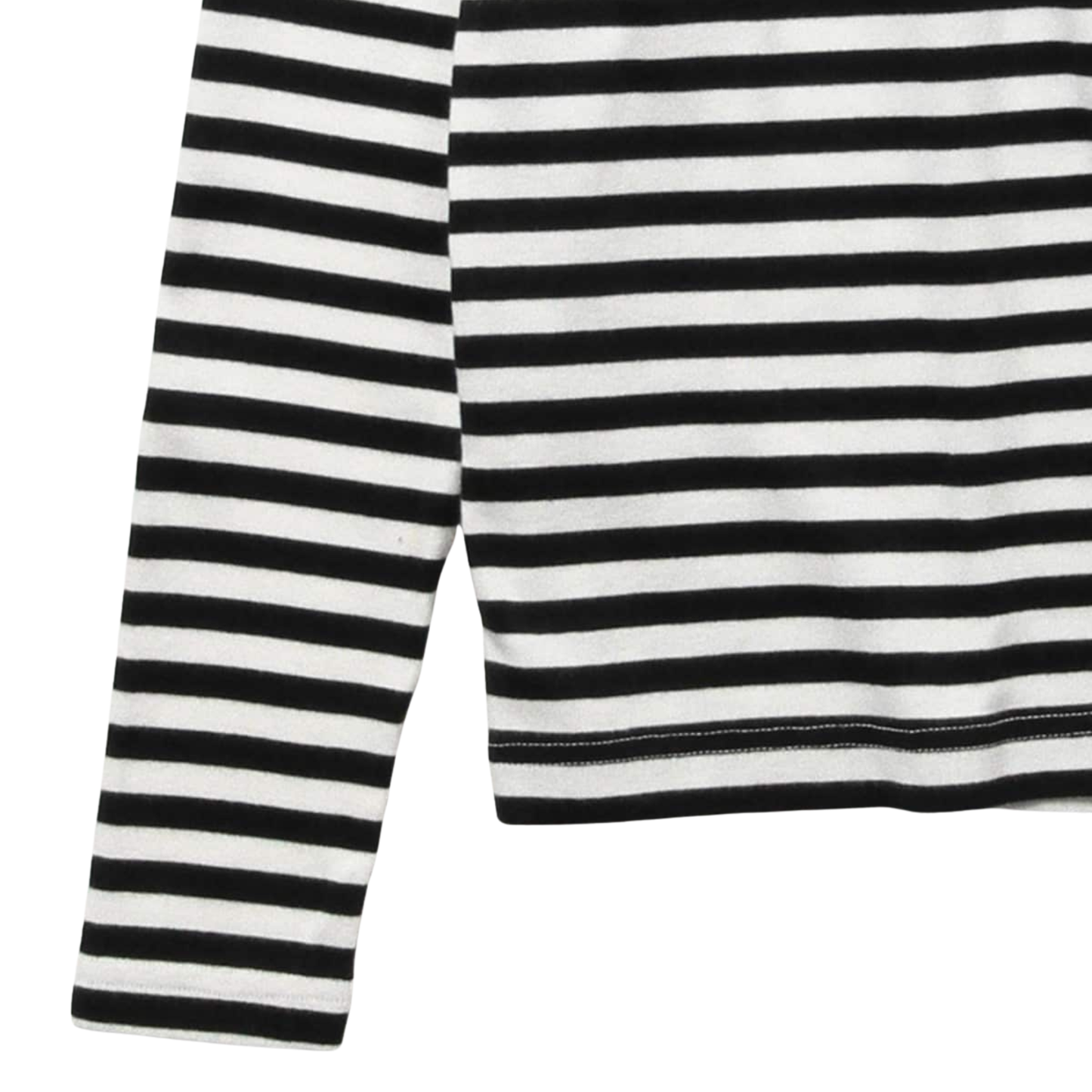 BEAMS BOY - W' L\S Rib Knitted 1cm Stripe T-Shirt