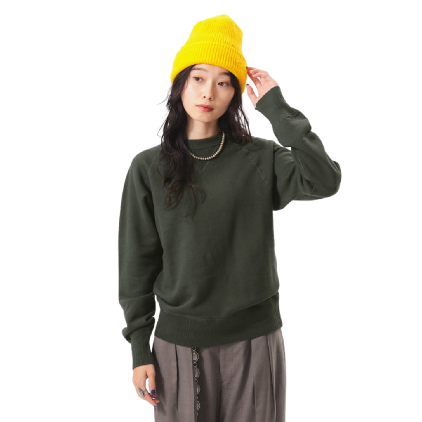 BEAMS BOY - W' O. Broad Rib Crew Sweatshirt