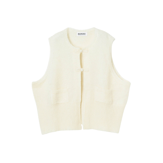 BEAMS BOY - W' O. China Button Vest