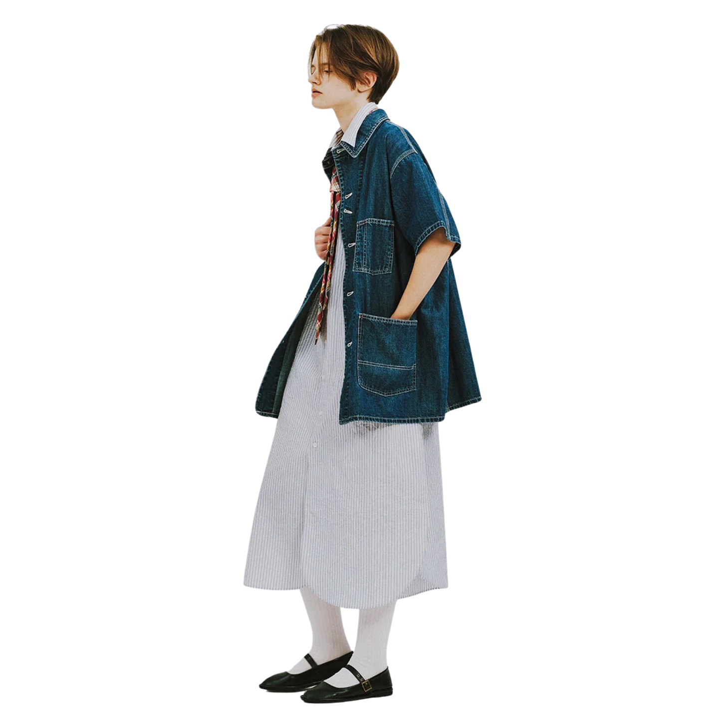 BEAMS BOY - W' S\S Denim Coverall Jacket