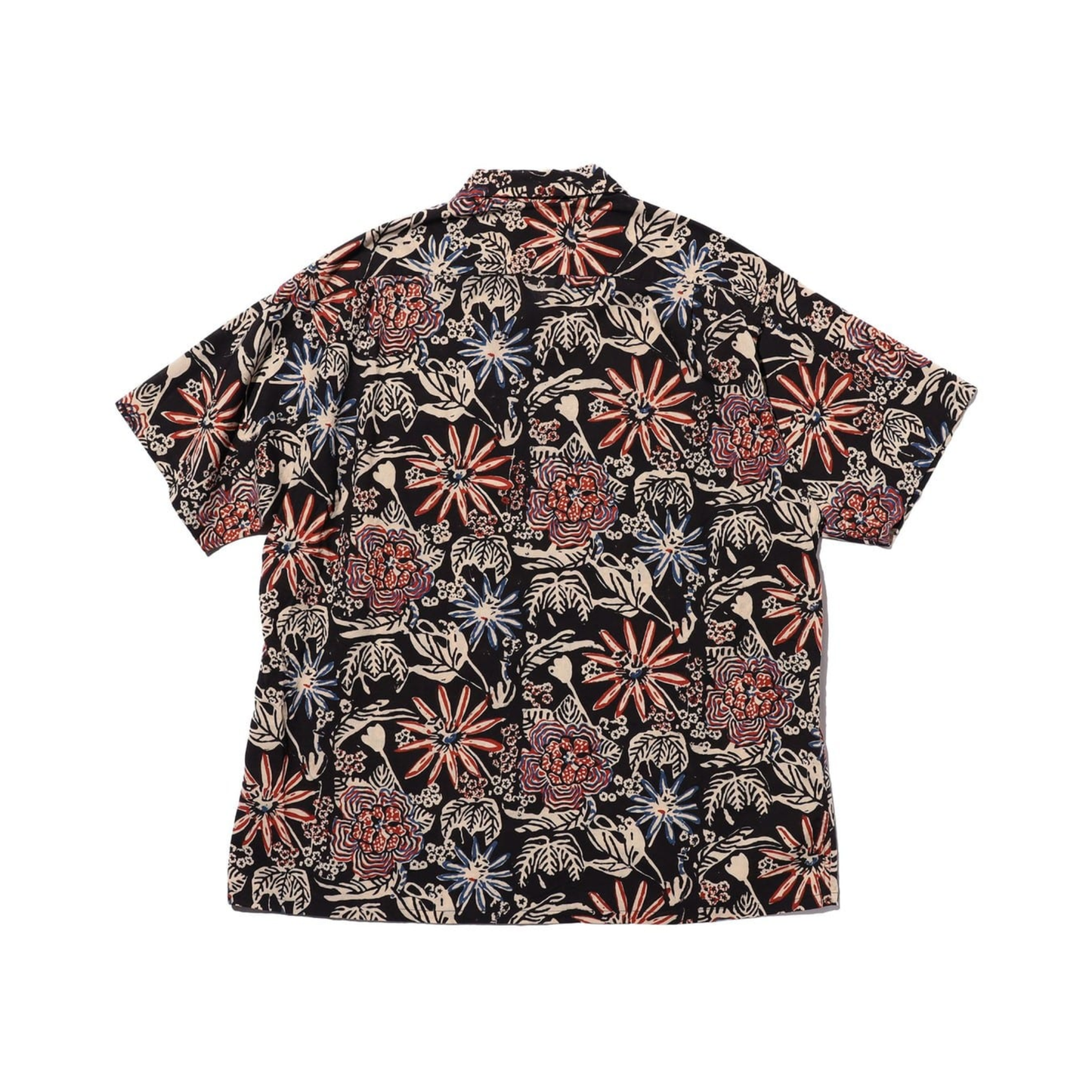 BEAMS+ - Open Collar Block Print Shirt