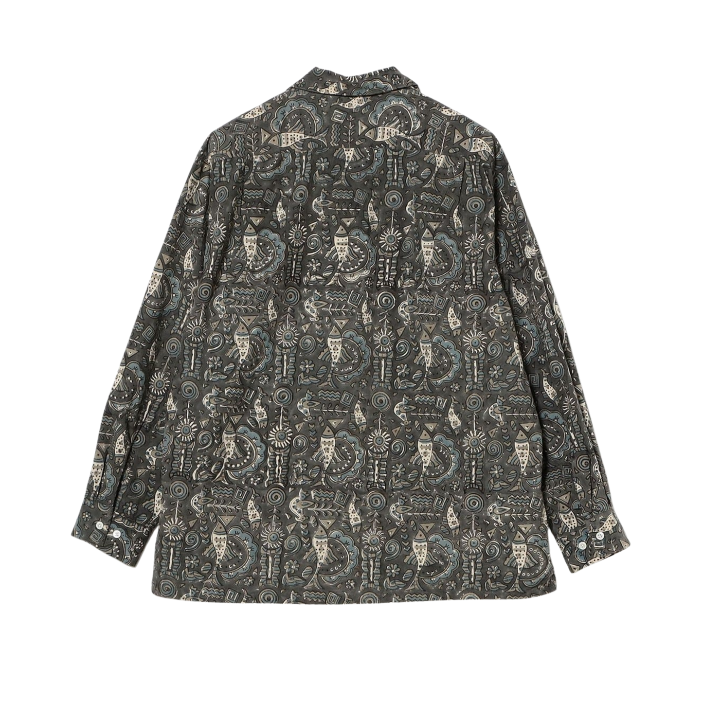 BEAMS+ - Open Collar Block Print Shirt