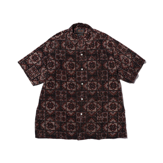 BEAMS+ - Open Collar Block Print Shirt