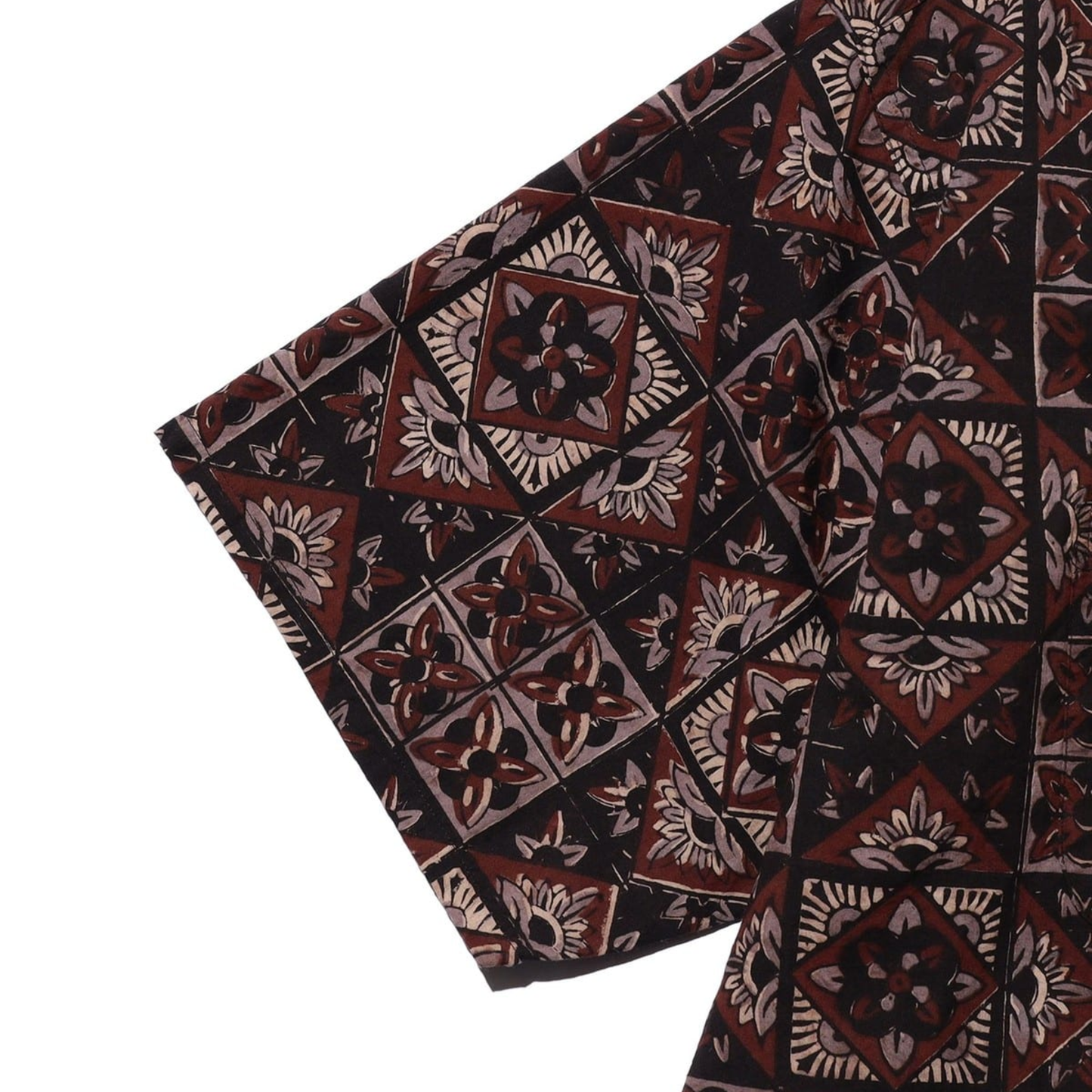 BEAMS+ - Open Collar Block Print Shirt