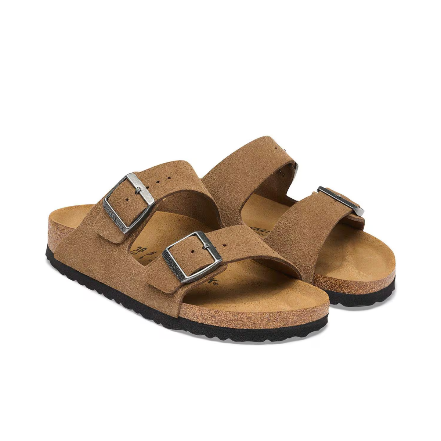 BIRKENSTOCK - Arizona Suede Leather Dark Tea