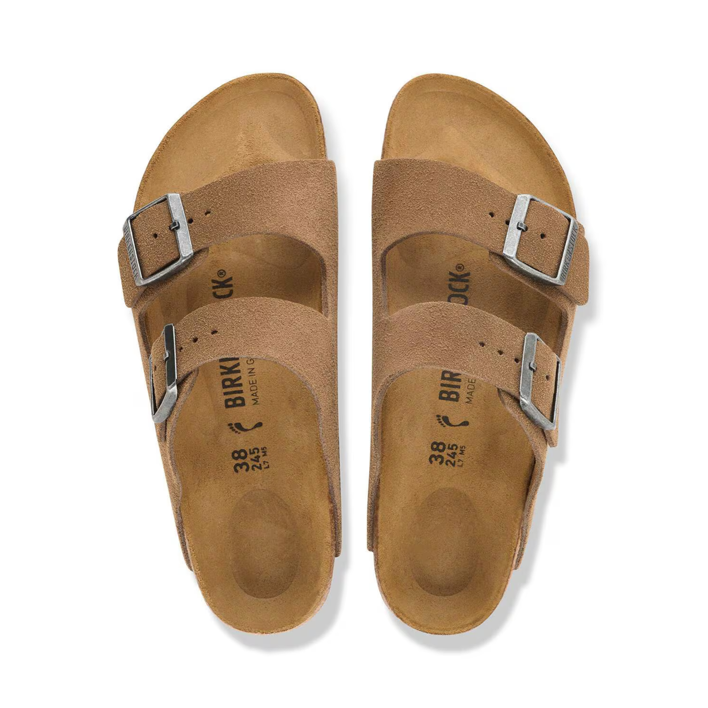 BIRKENSTOCK - Arizona Suede Leather Dark Tea
