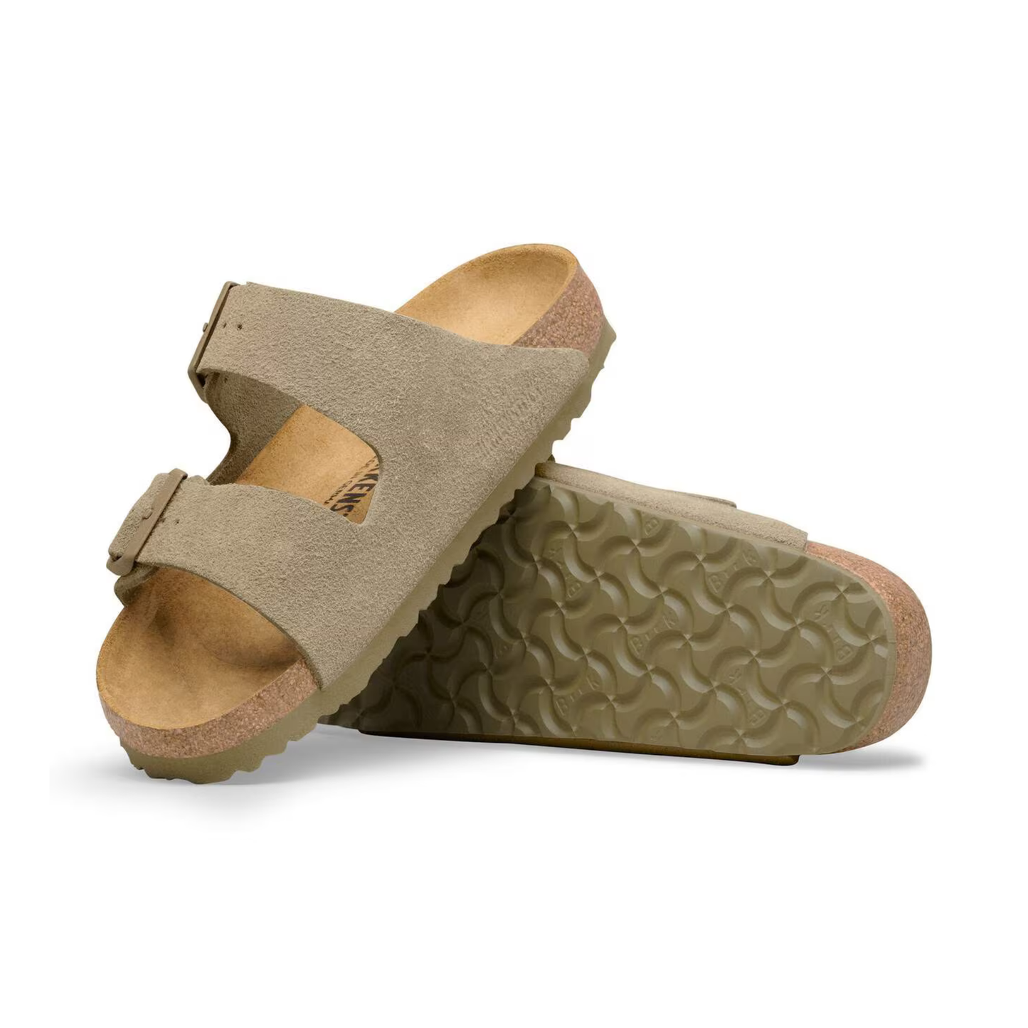BIRKENSTOCK - Arizona Suede Leather Faded Khaki