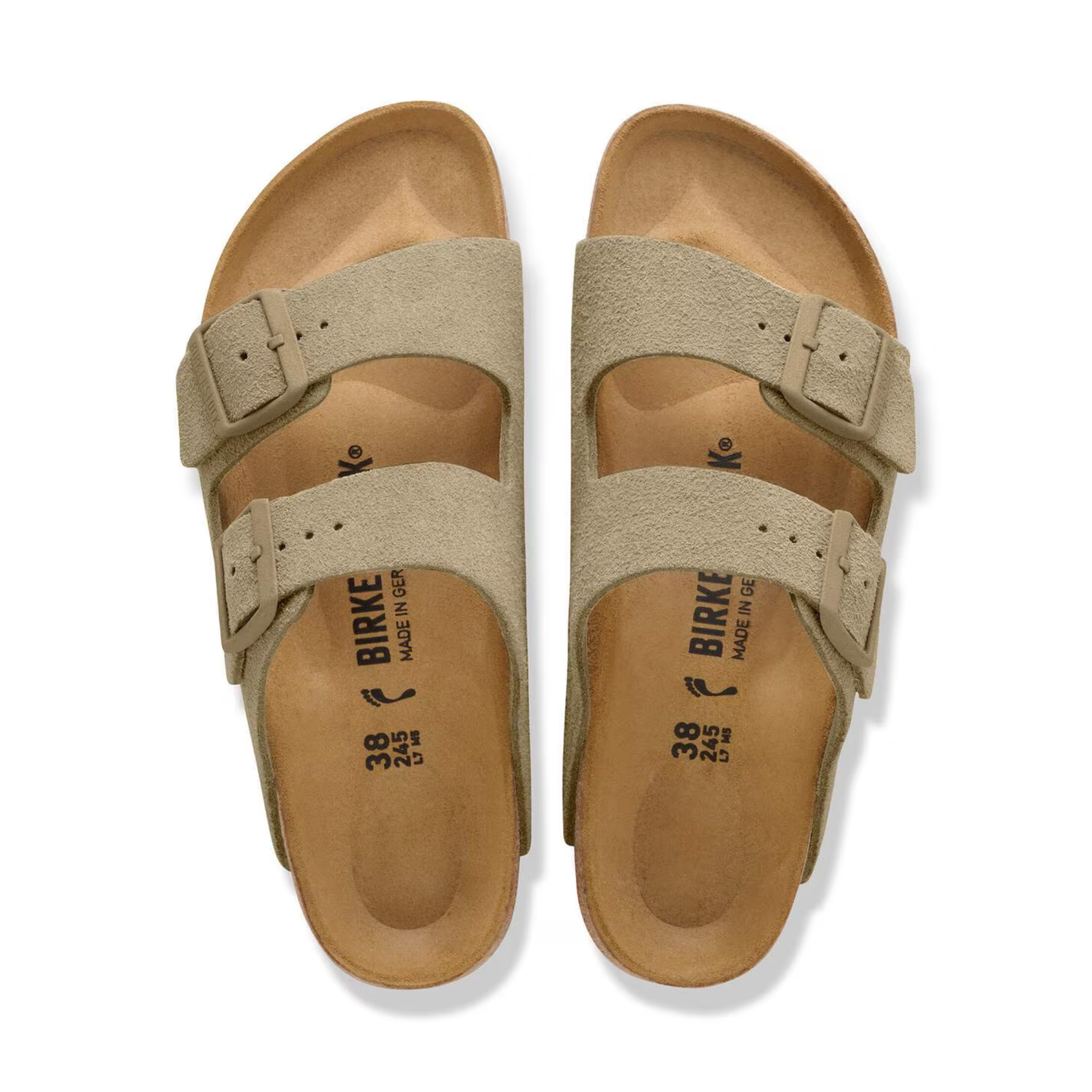 BIRKENSTOCK - Arizona Suede Leather Faded Khaki