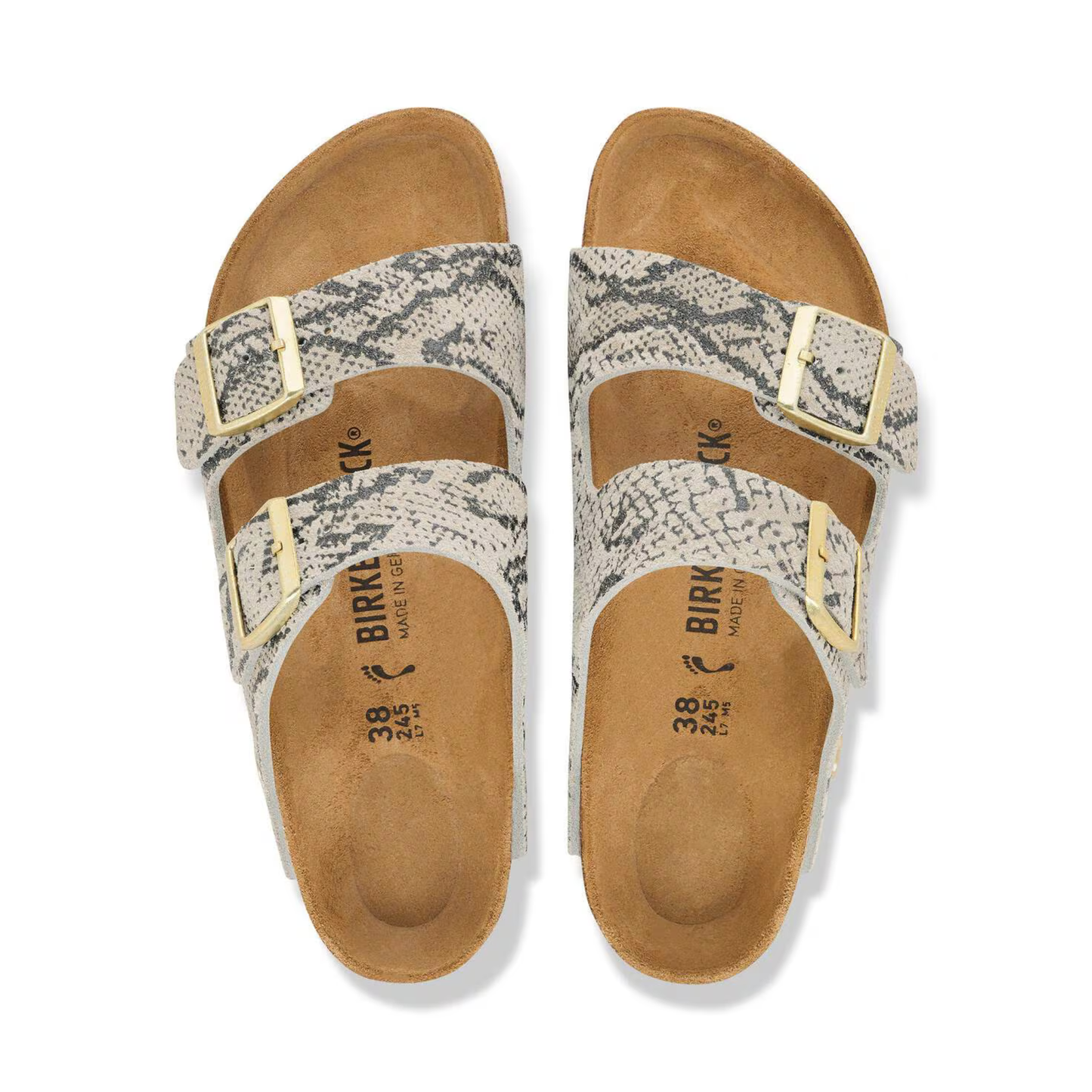 BIRKENSTOCK - Arizona Suede Leather Snake Oyster