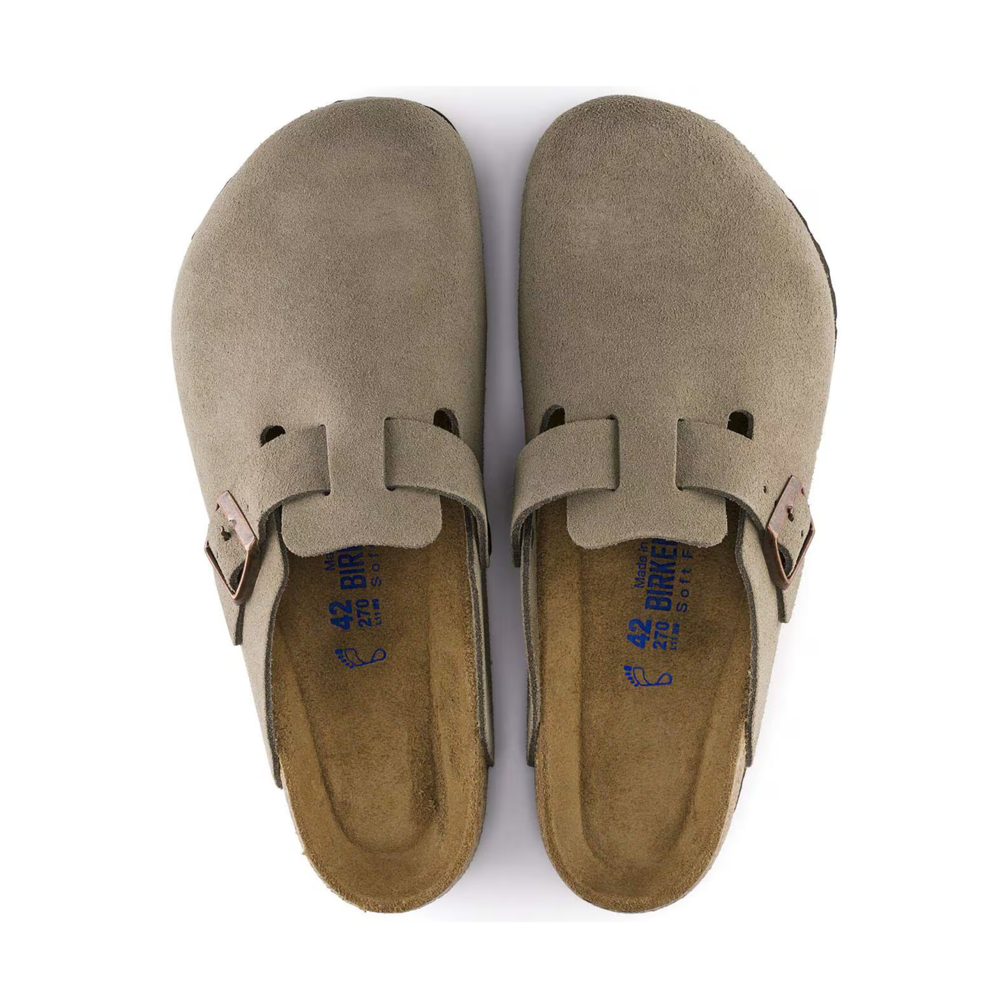 BIRKENSTOCK - Boston SFB Suede Leather Taupe
