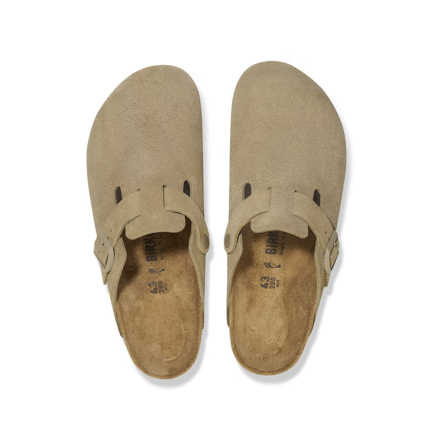 BIRKENSTOCK - Boston Suede Leather Faded Khaki