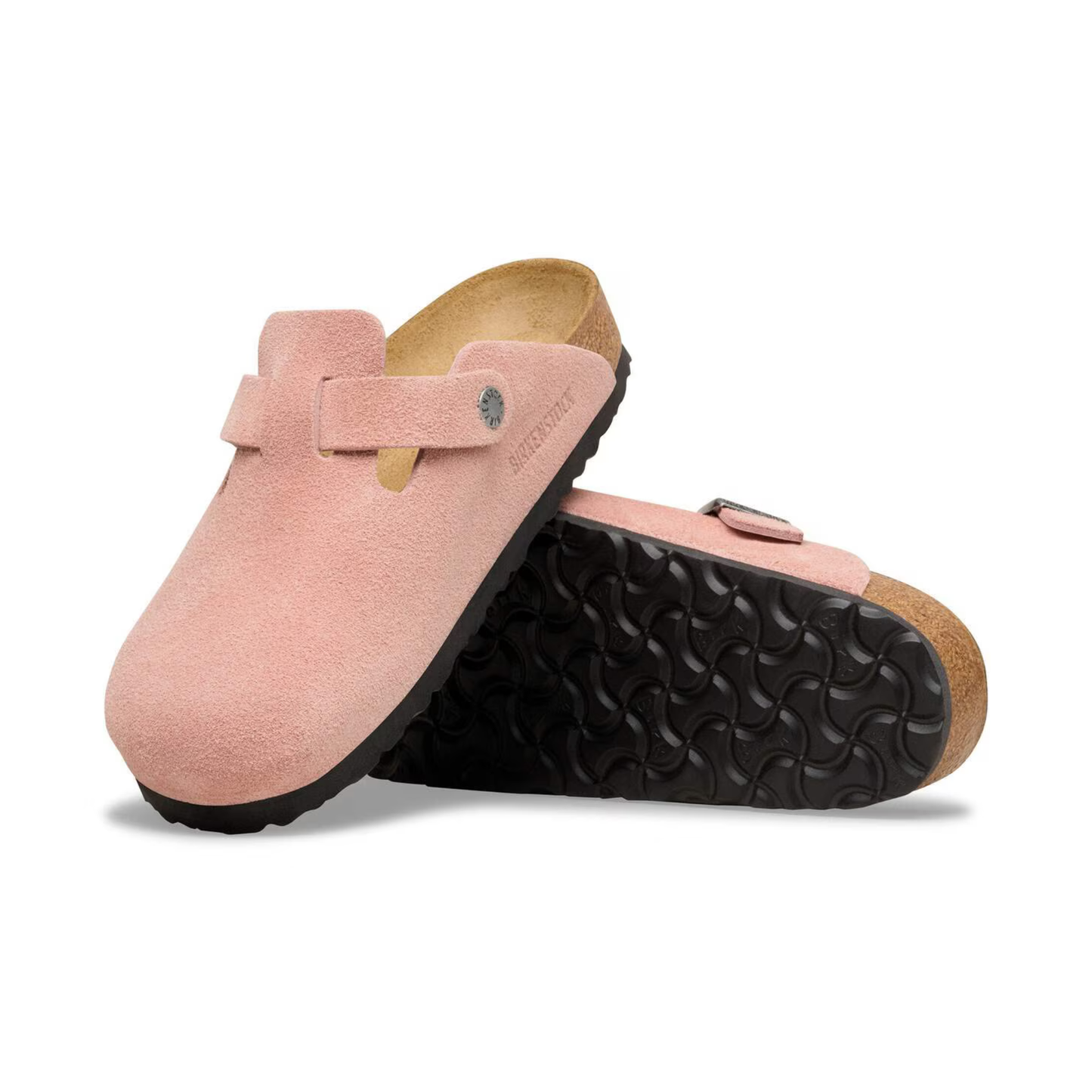 BIRKENSTOCK - Boston Suede Leather Pink Clay