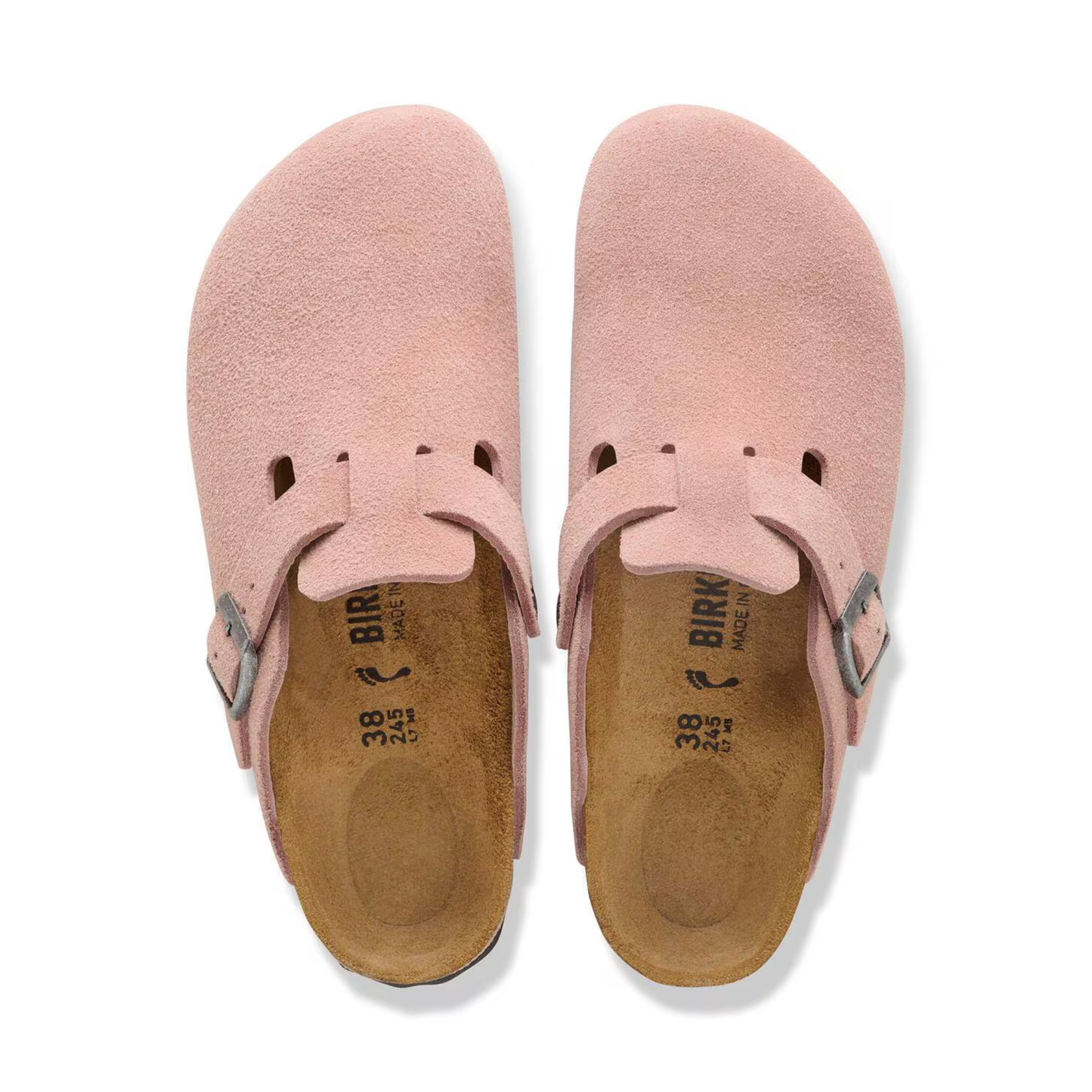 BIRKENSTOCK - Boston Suede Leather Pink Clay