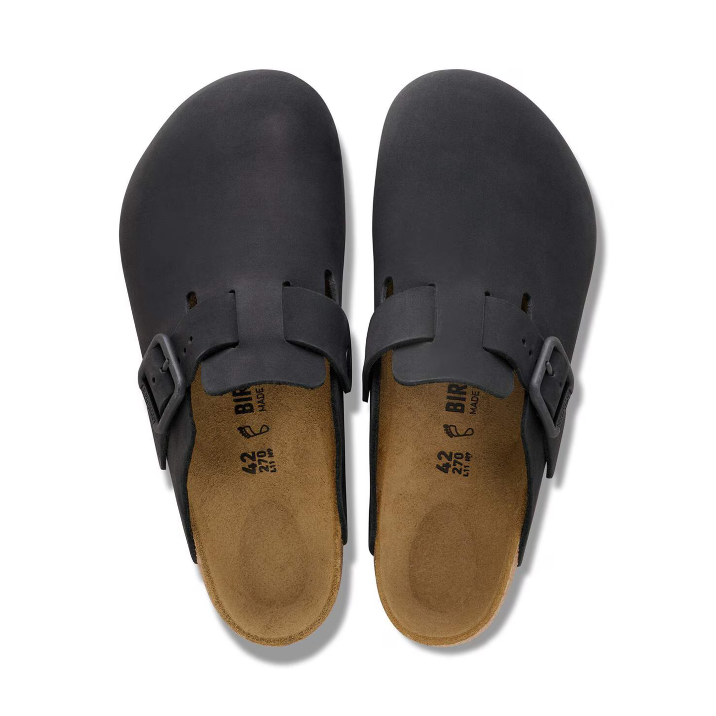BIRKENSTOCK - Boston Wire Buckle Nubuck Leather Black