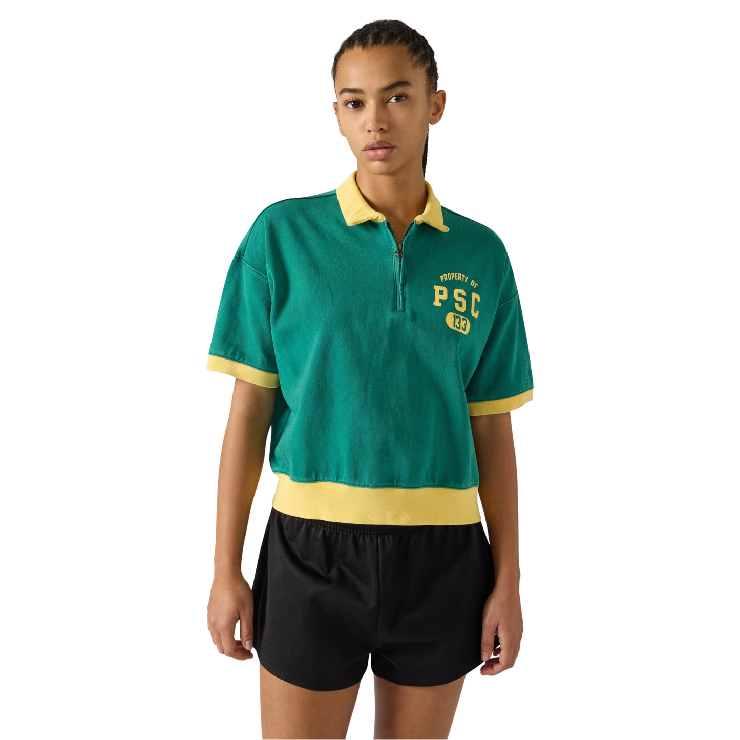 CHAMPION - W' S\S Half Zip Polo T-Shirt