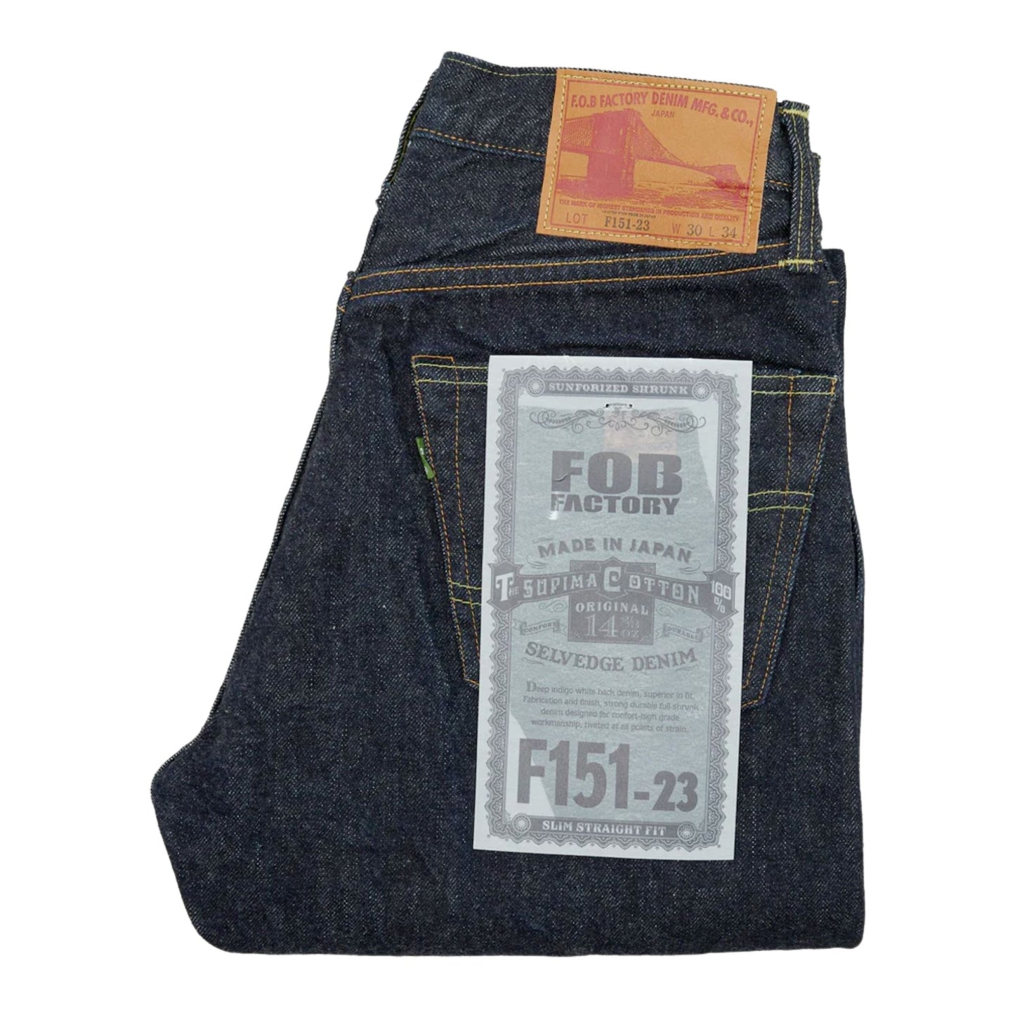 FOB FACTORY - F151-23 14.75oz Slim Straight Jeans