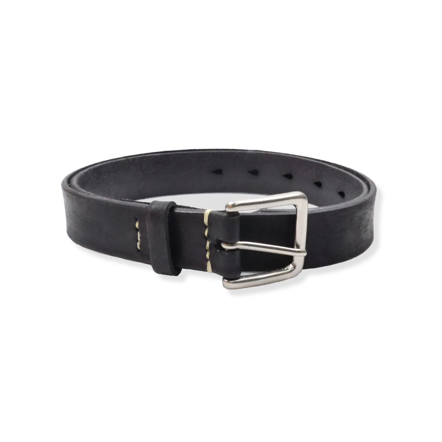 FULL COUNT - 6218 "Black" Wild Cowhide Leather Narrow Belt