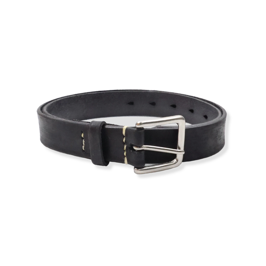 FULL COUNT - 6218 "Black" Wild Cowhide Leather Narrow Belt