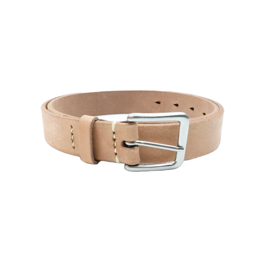 FULL COUNT - 6218 "Natural" Wild Cowhide Leather Narrow Belt