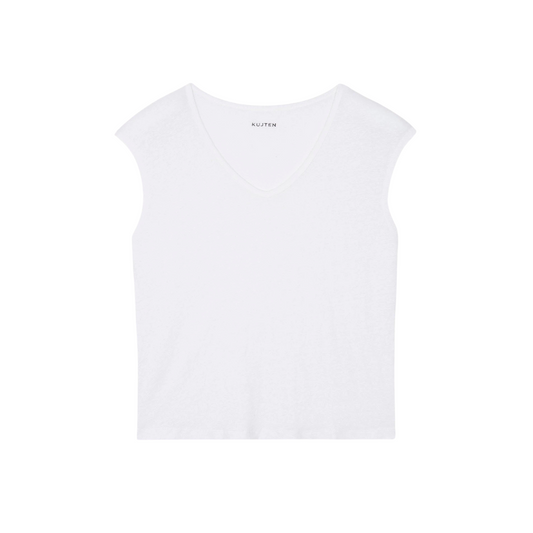 KUJTEN - W' Karol V-Neck Linen T-Shirt