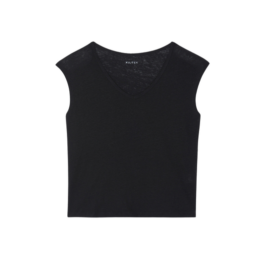 KUJTEN - W' Karol V-Neck Linen T-Shirt