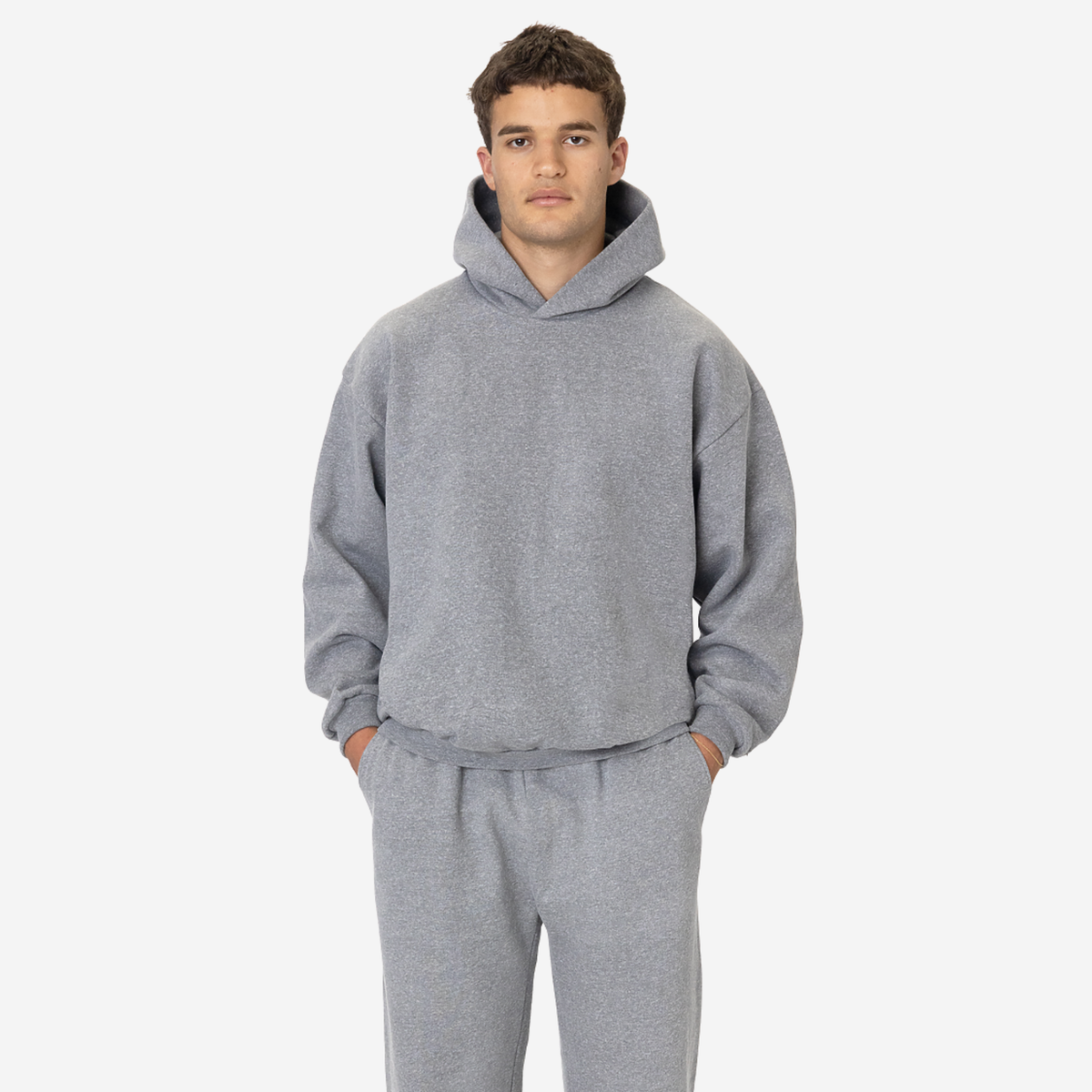 LOS ANGELES APPAREL - 12oz Tri Blend Fleece Hooded Pullover