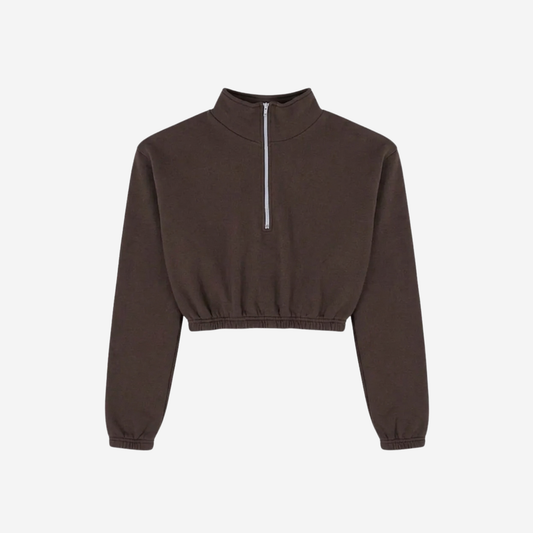 LOS ANGELES APPAREL - W' Flex Fleece Half Zip Crop Pullover