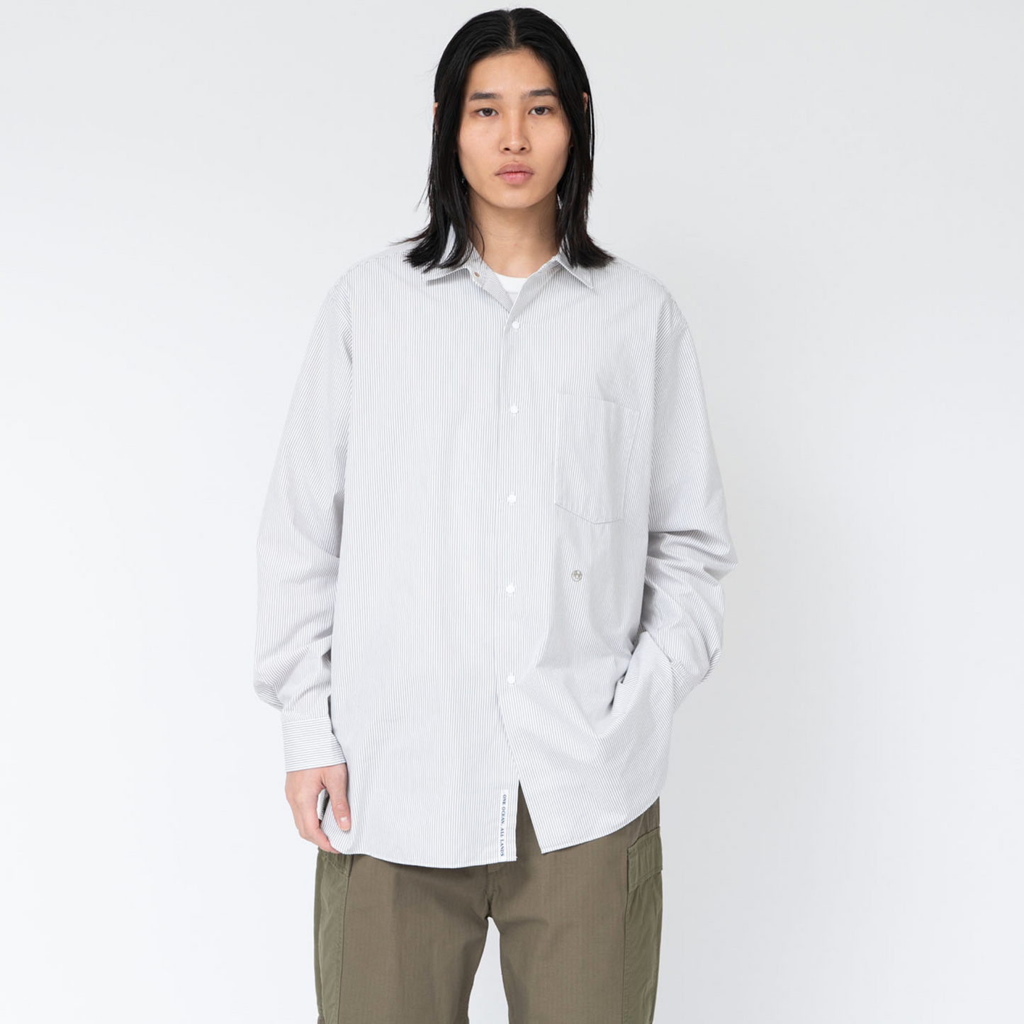 NANAMICA - Regular Collar Stripe Wind Shirt