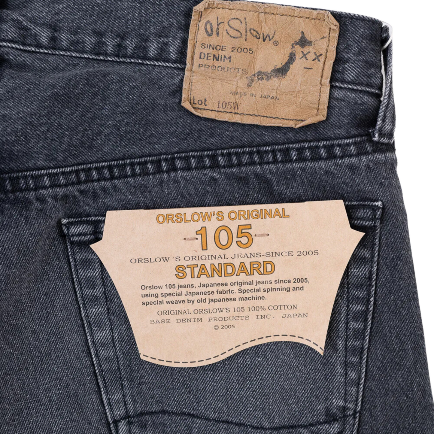 ORSLOW - 105 Standard Selvedge Black