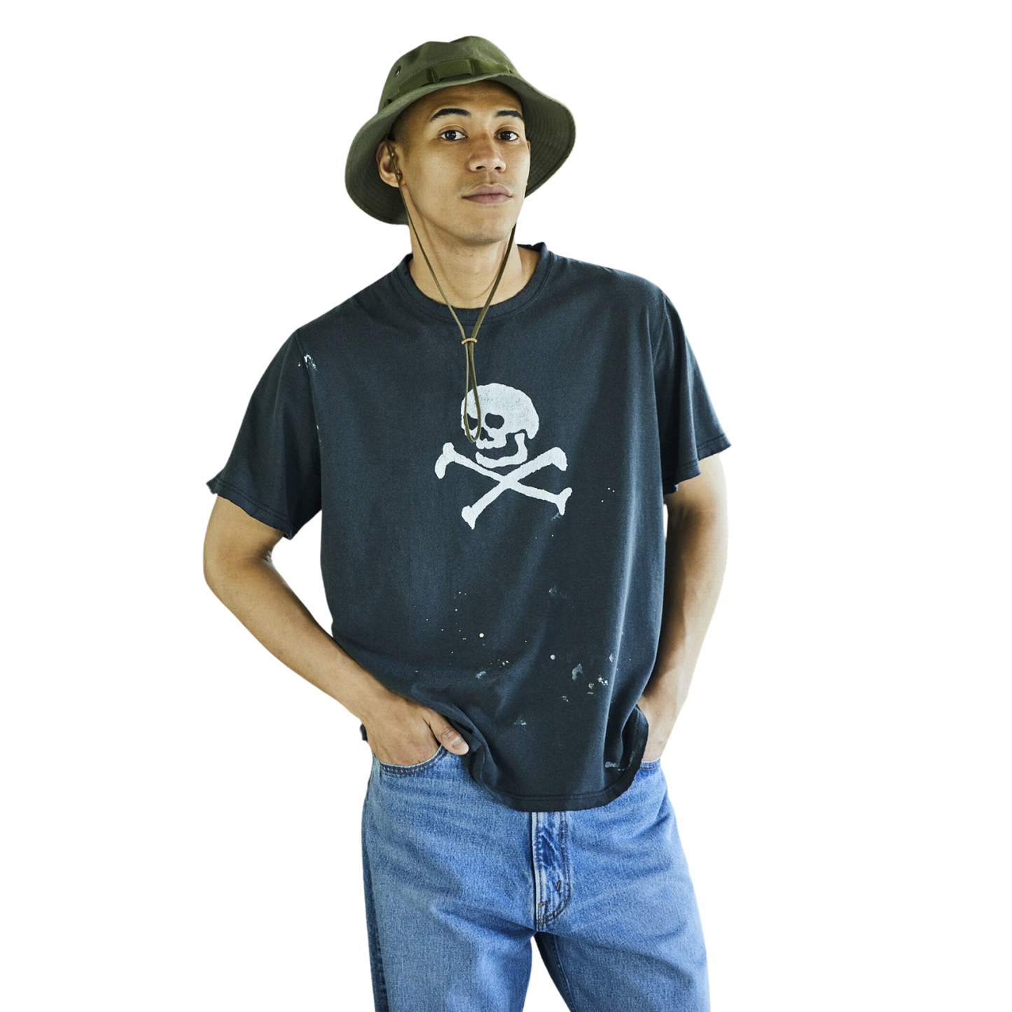 ORSLOW - Vintage Fade Skull Print T-Shirt