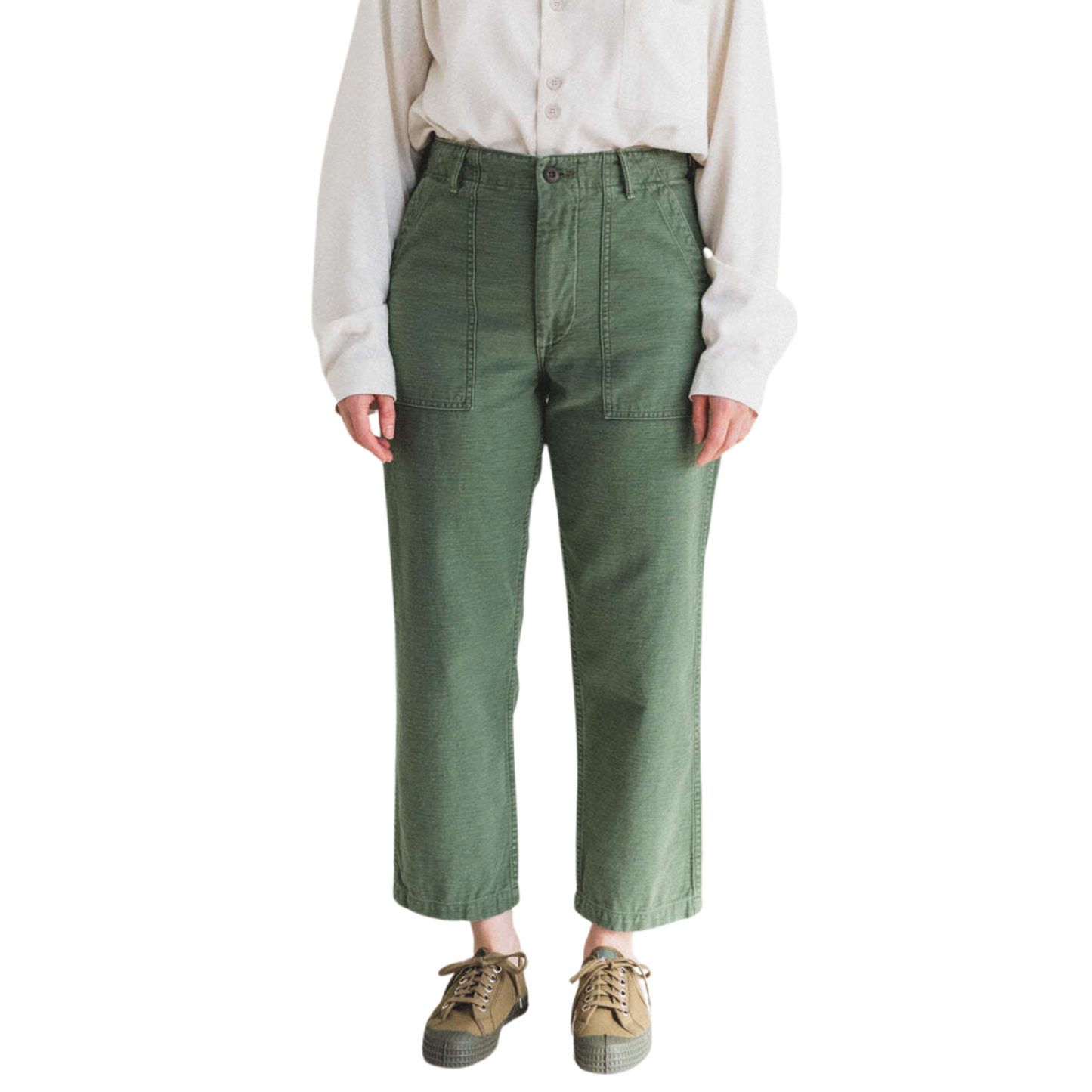 ORSLOW - W' Short Length Fatigue Pants Used Wash